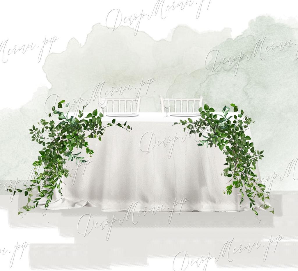 ПРЕЗИДИУМ с большими симметричными композициями зелень