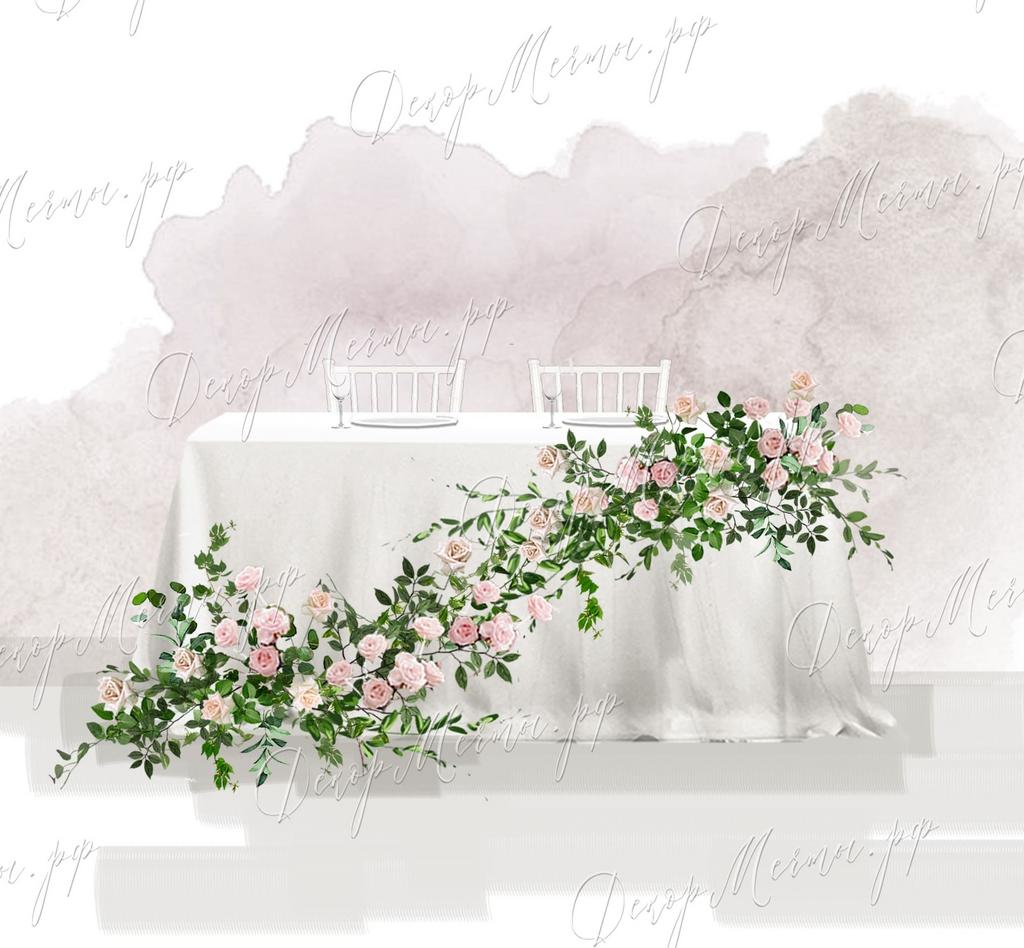 ПРЕЗИДИУМ с ниспадающей композицией розовой