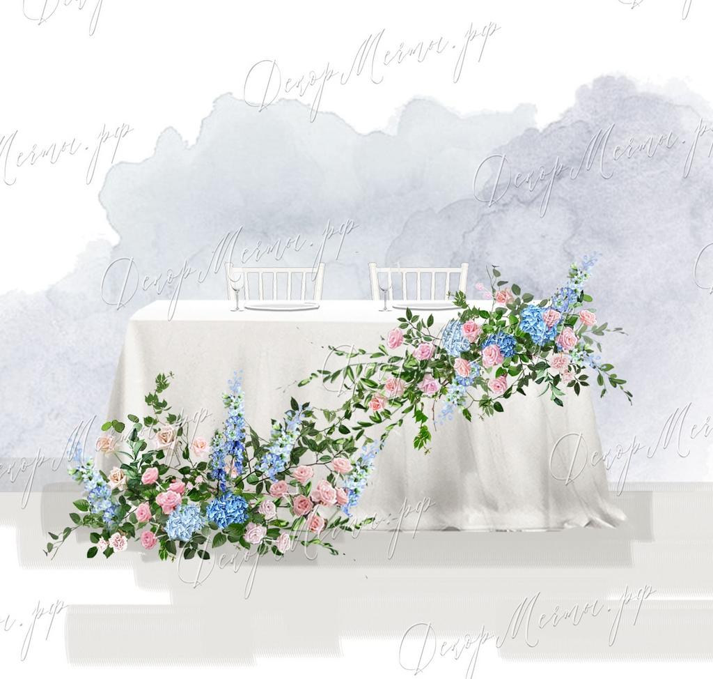 ПРЕЗИДИУМ с ниспадающей композицией акварель