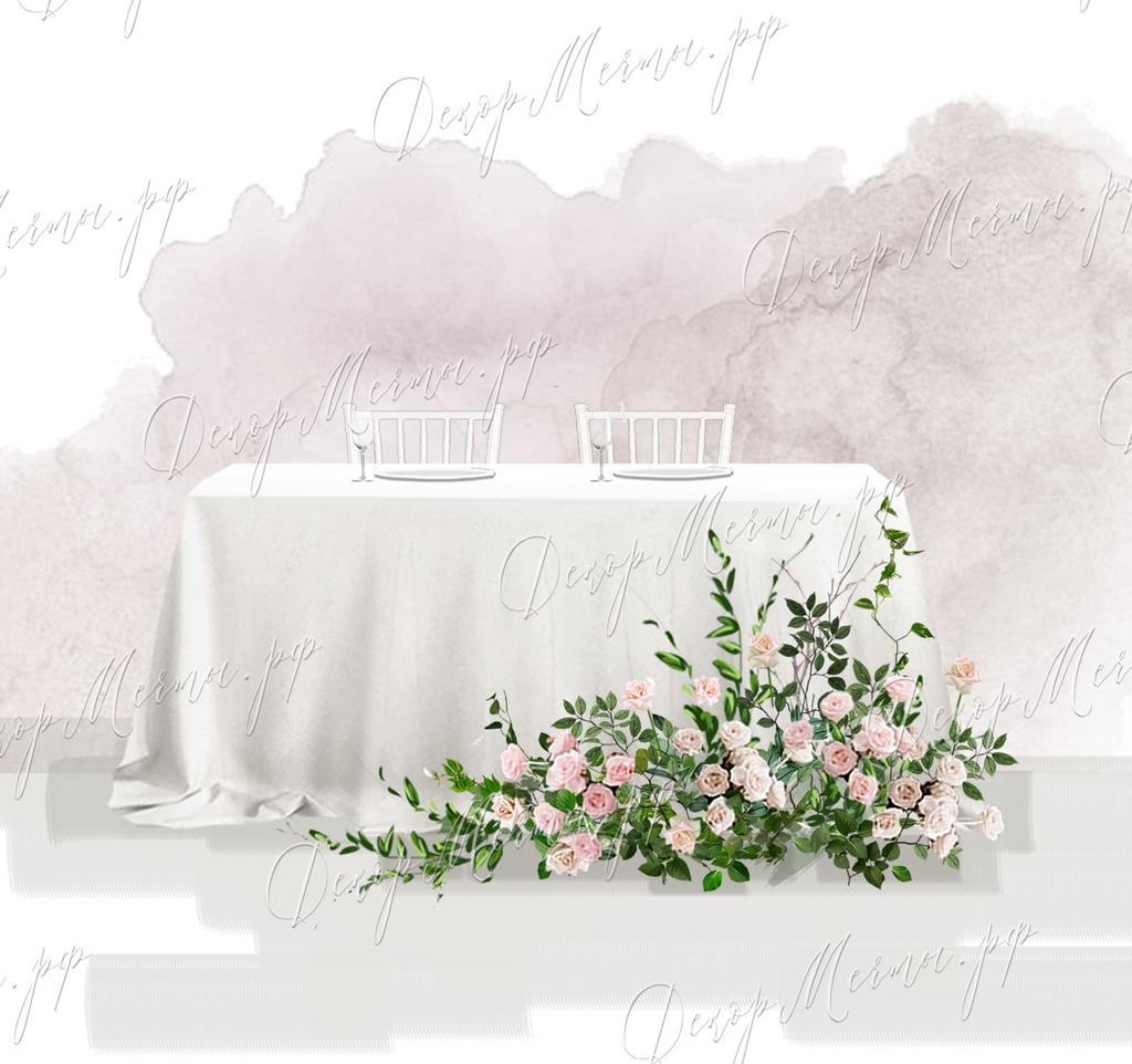 ПРЕЗИДИУМ с напольной розовой композицией