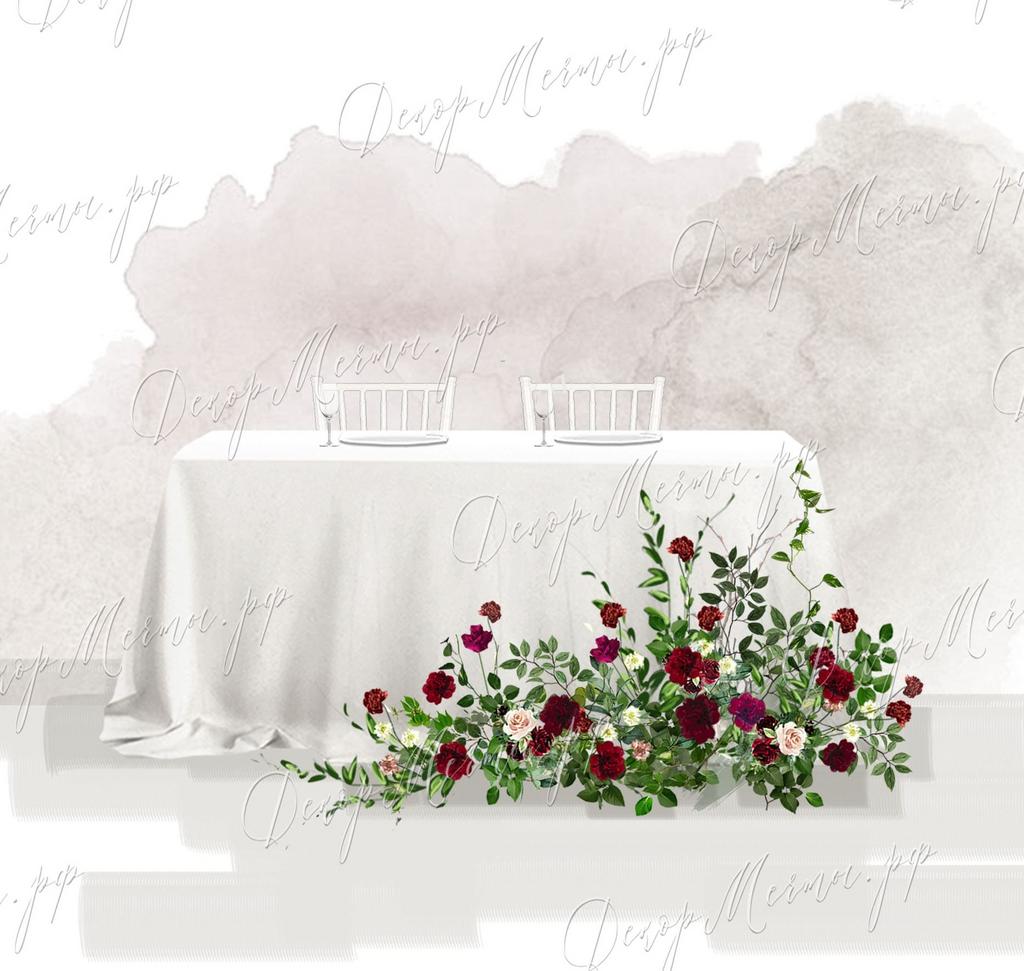 ПРЕЗИДИУМ с напольной композицией бордо