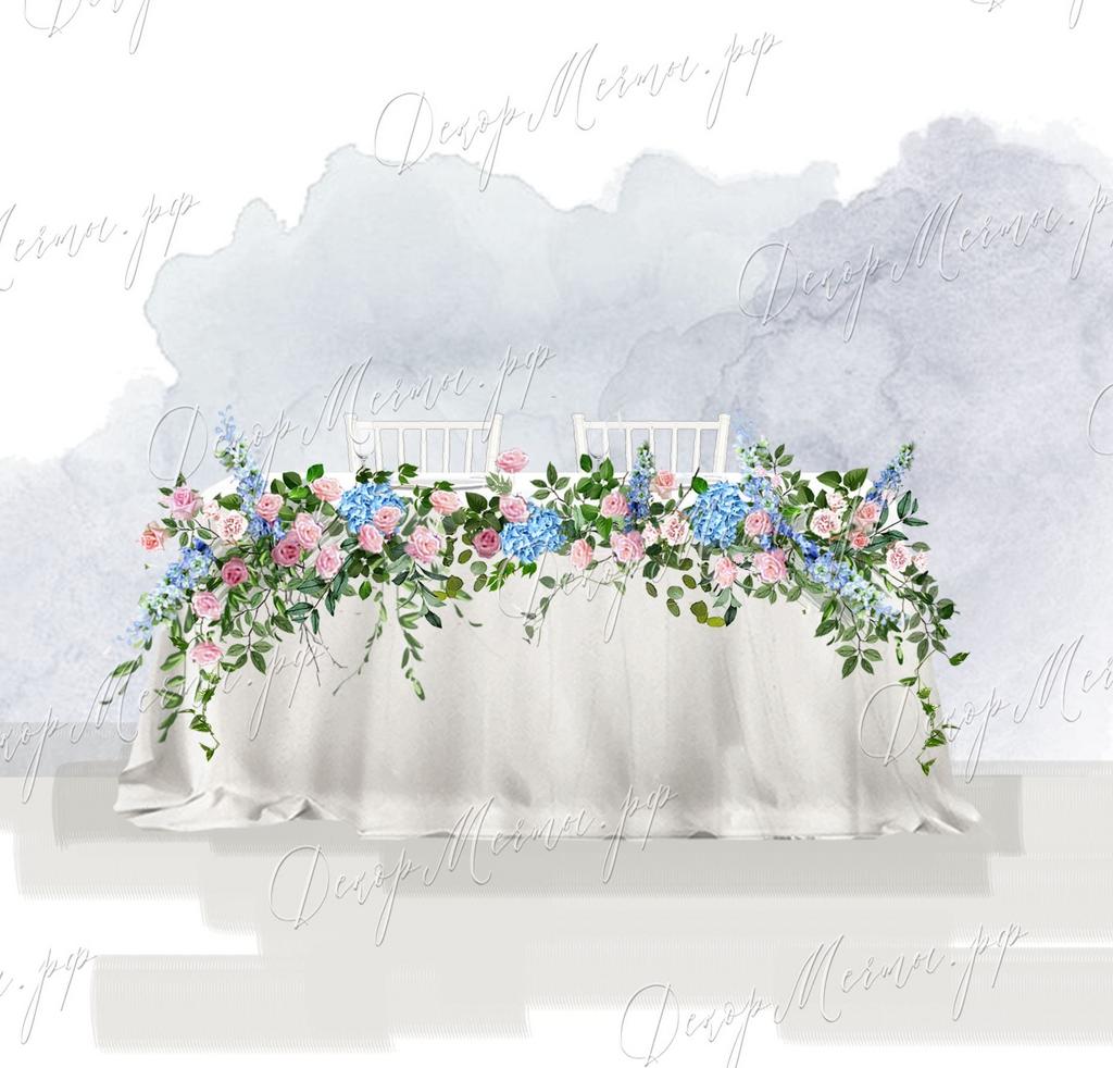 ПРЕЗИДИУМ с настольной ниспадающей композицией акварель