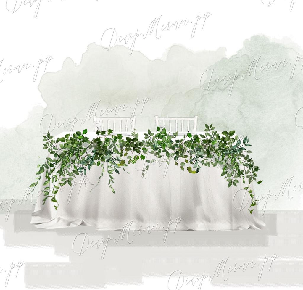 ПРЕЗИДИУМ с настольной ниспадающей композицией зелень