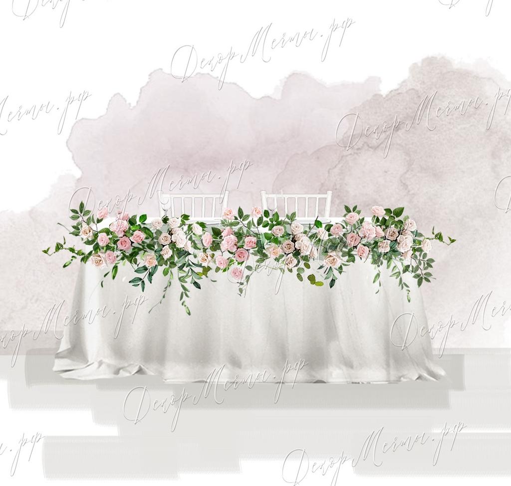 ПРЕЗИДИУМ с настольной розовой композицией