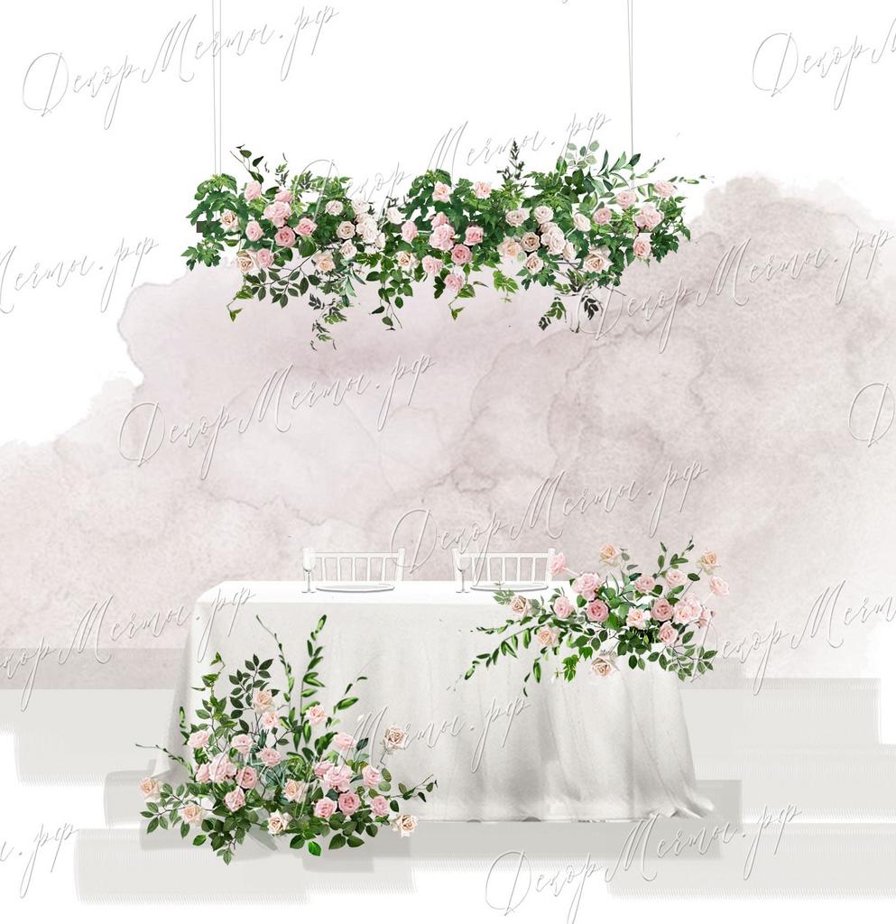 ПРЕЗИДИУМ и подвесная композиция розовая