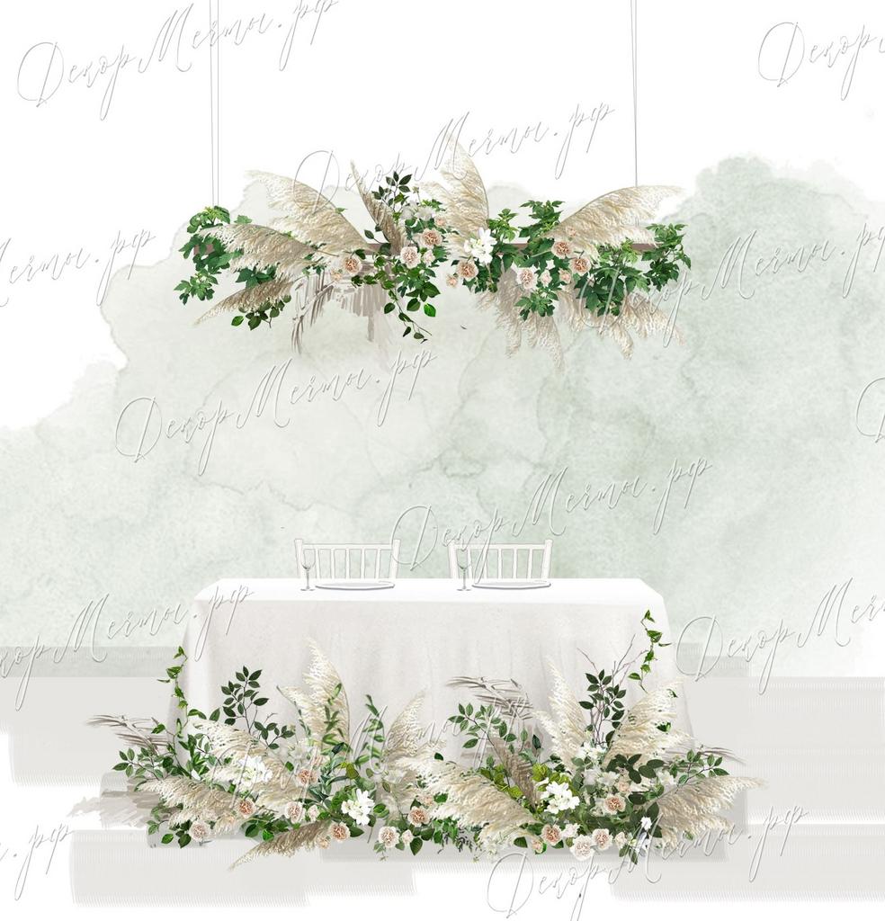 ПРЕЗИДИУМ и подвесная композиция бохо с зеленью