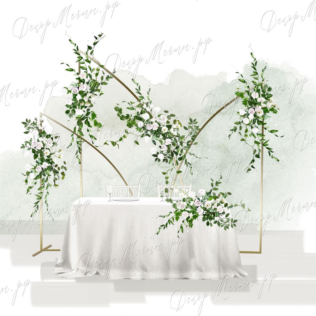 ПРЕЗИДИУМ и фон Паруса с бело-зелеными цветами