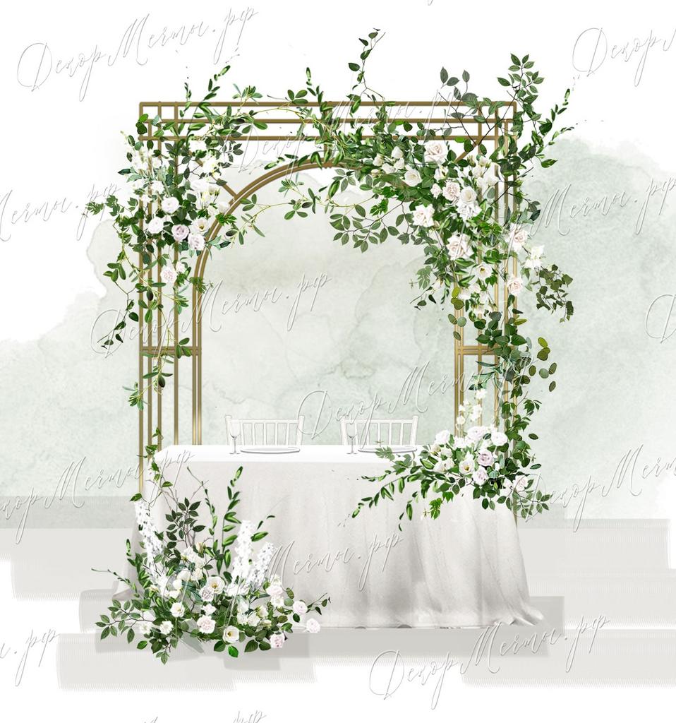 ПРЕЗИДИУМ и фон Портал с бело-зелеными цветами