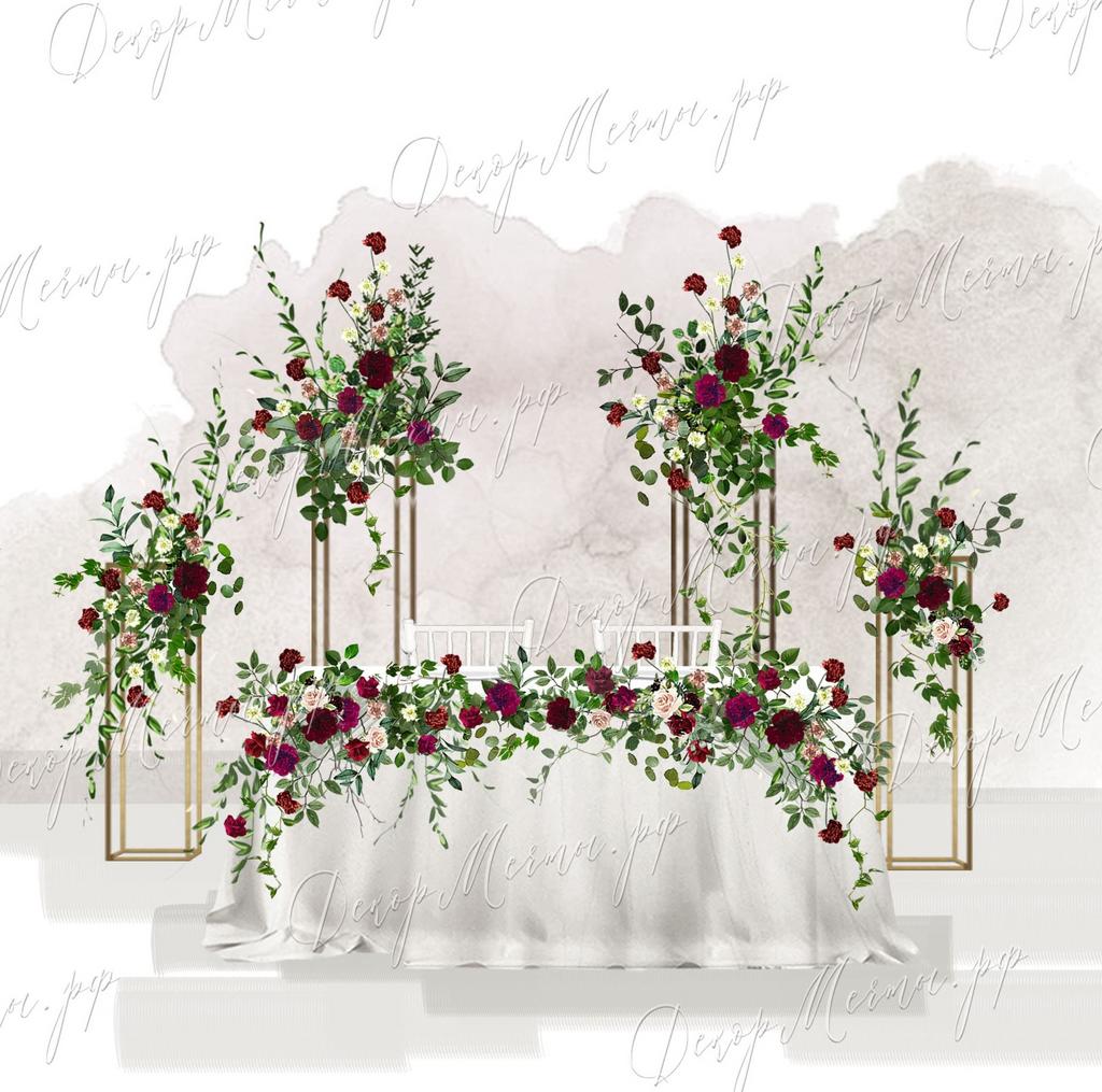 ПРЕЗИДИУМ и стойки бордо