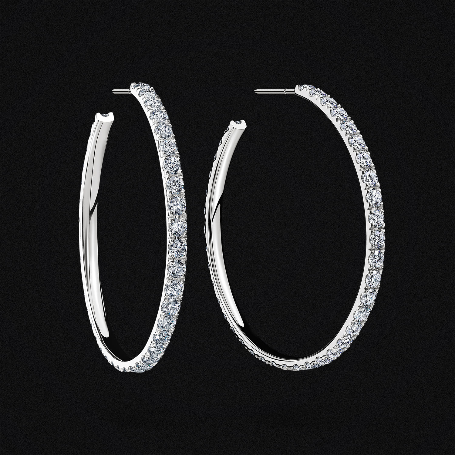 Diamond Hoop Earrings 40 mm