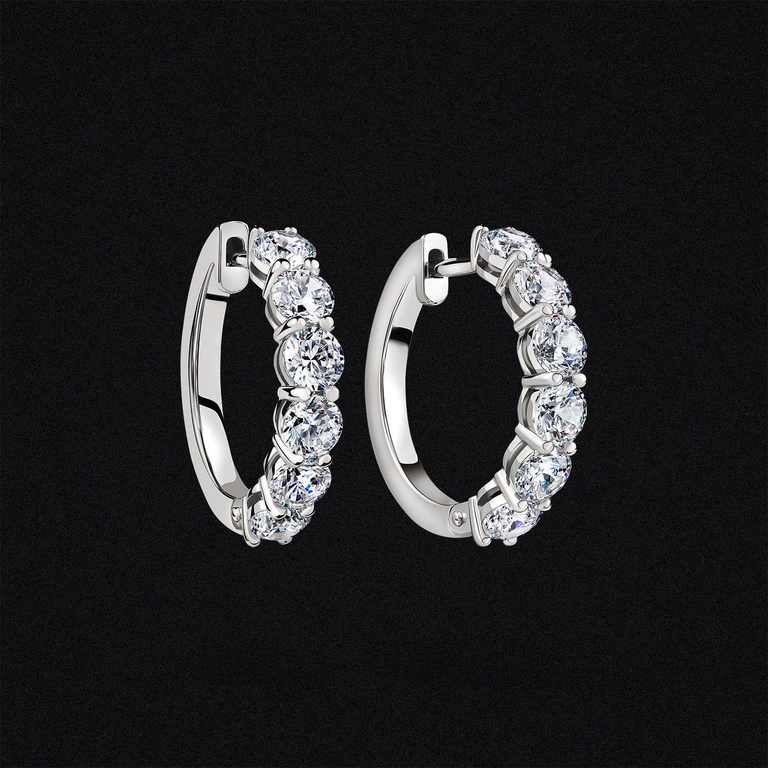 Diamond Hoop Earrings 20 mm