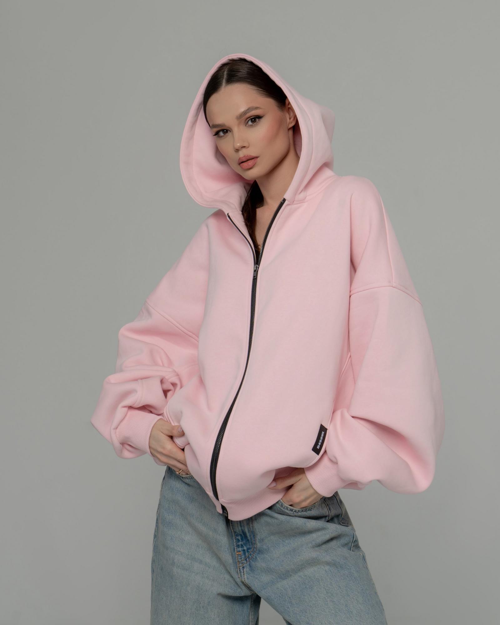 Худи Облако с молнией Pink