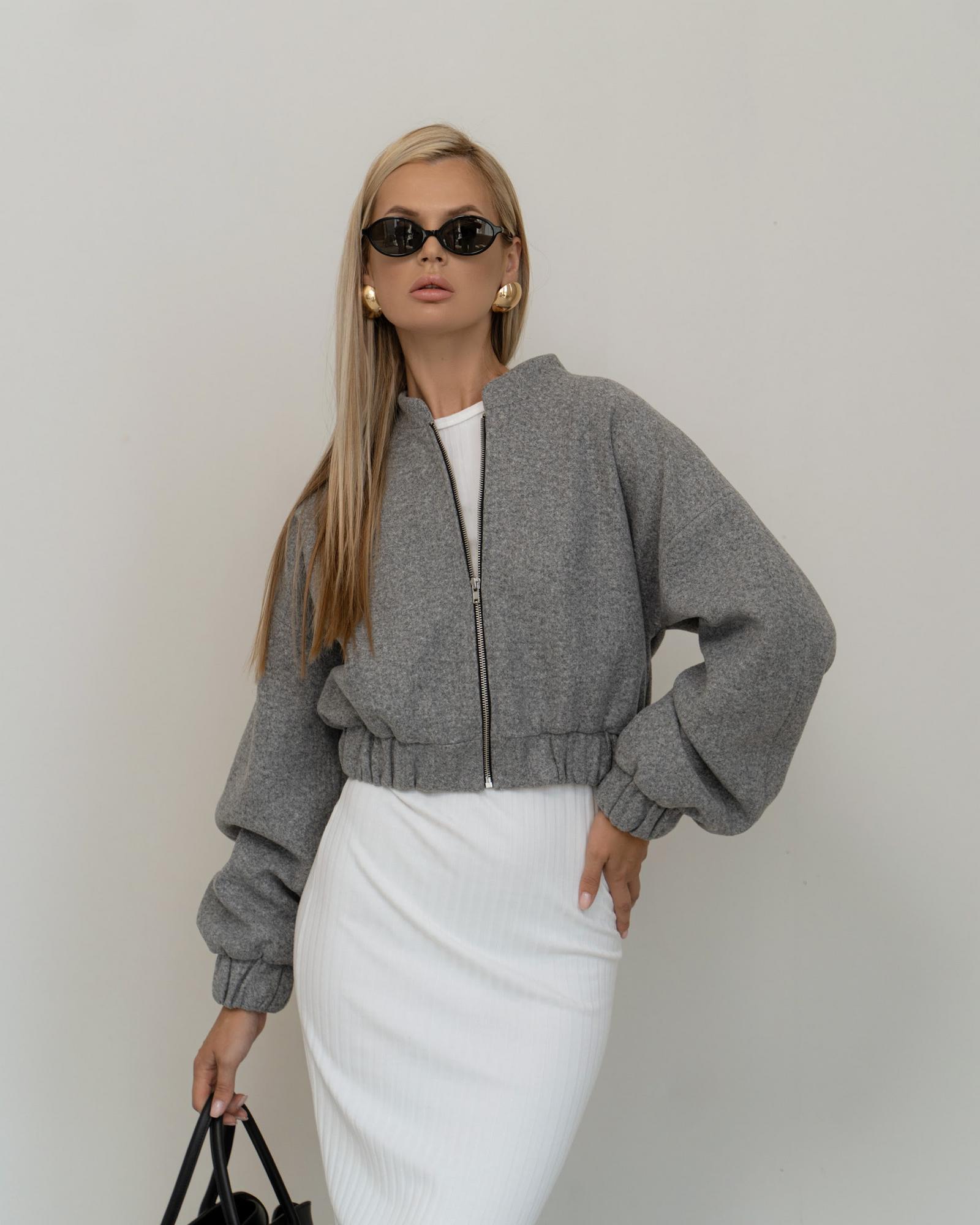 Бомбер Bubble Grey драп mini