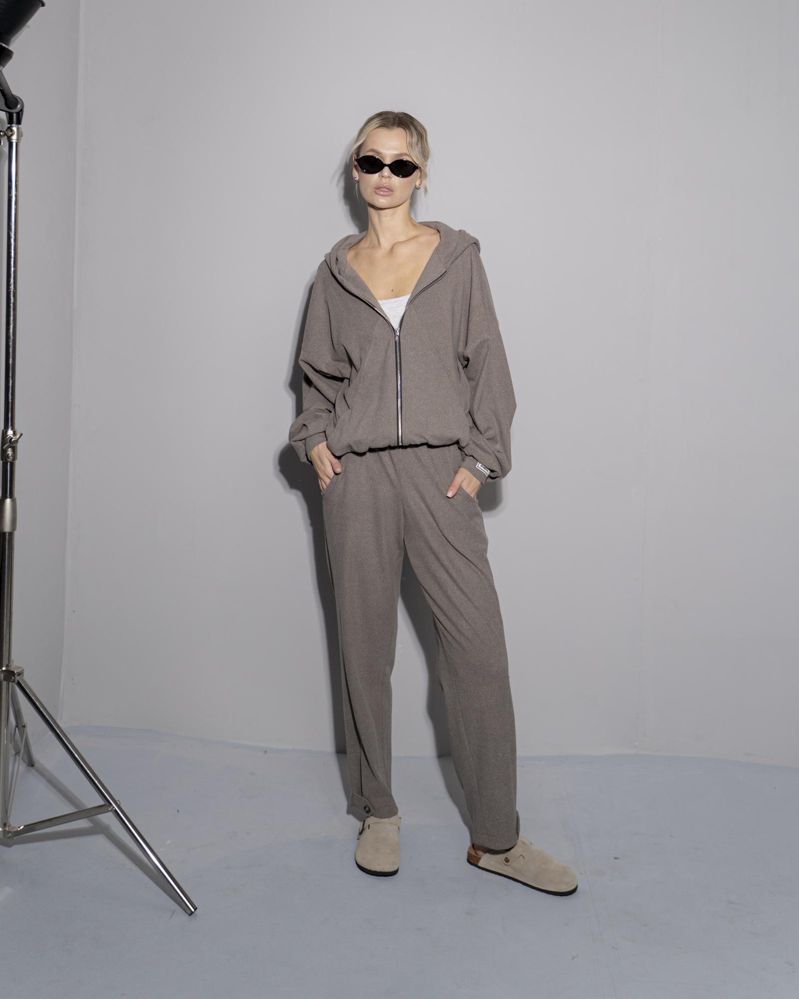 Джогеры NEW фланель Grey-Brown