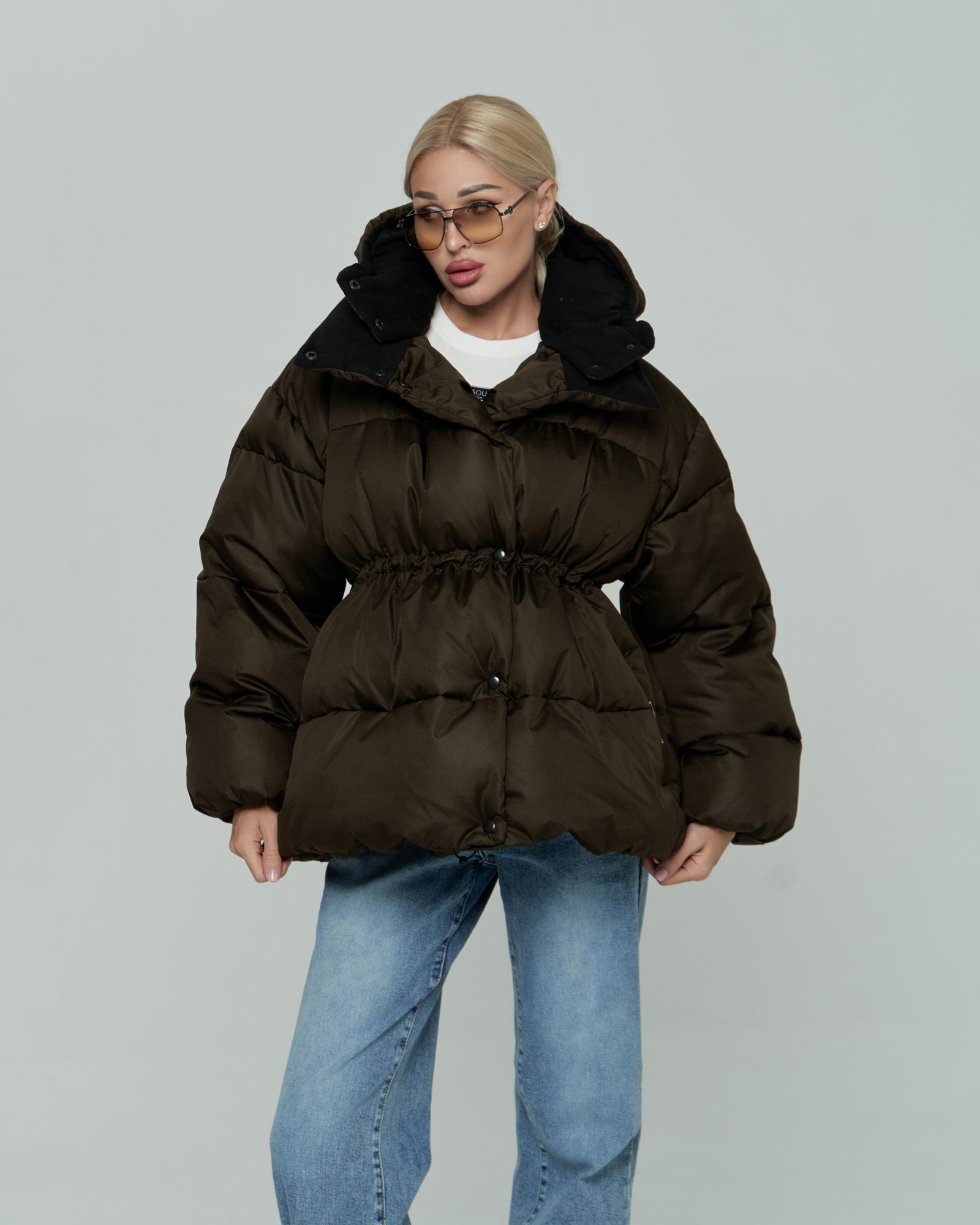 Пуховик Marshmallow на кулиске Brown khaki