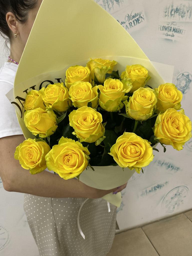 Моно букет желтых роз