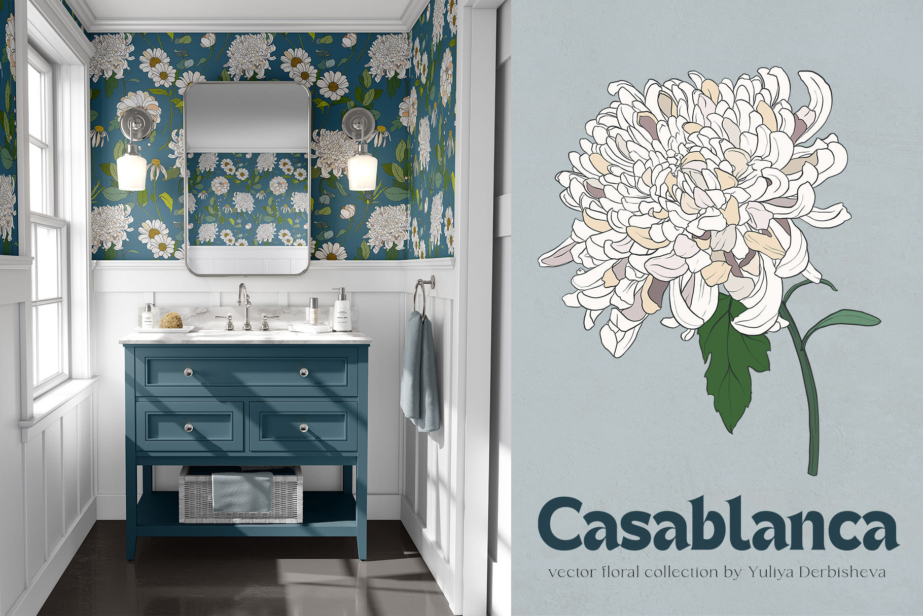 Casablanca Vector Flowers, Posters & Patterns