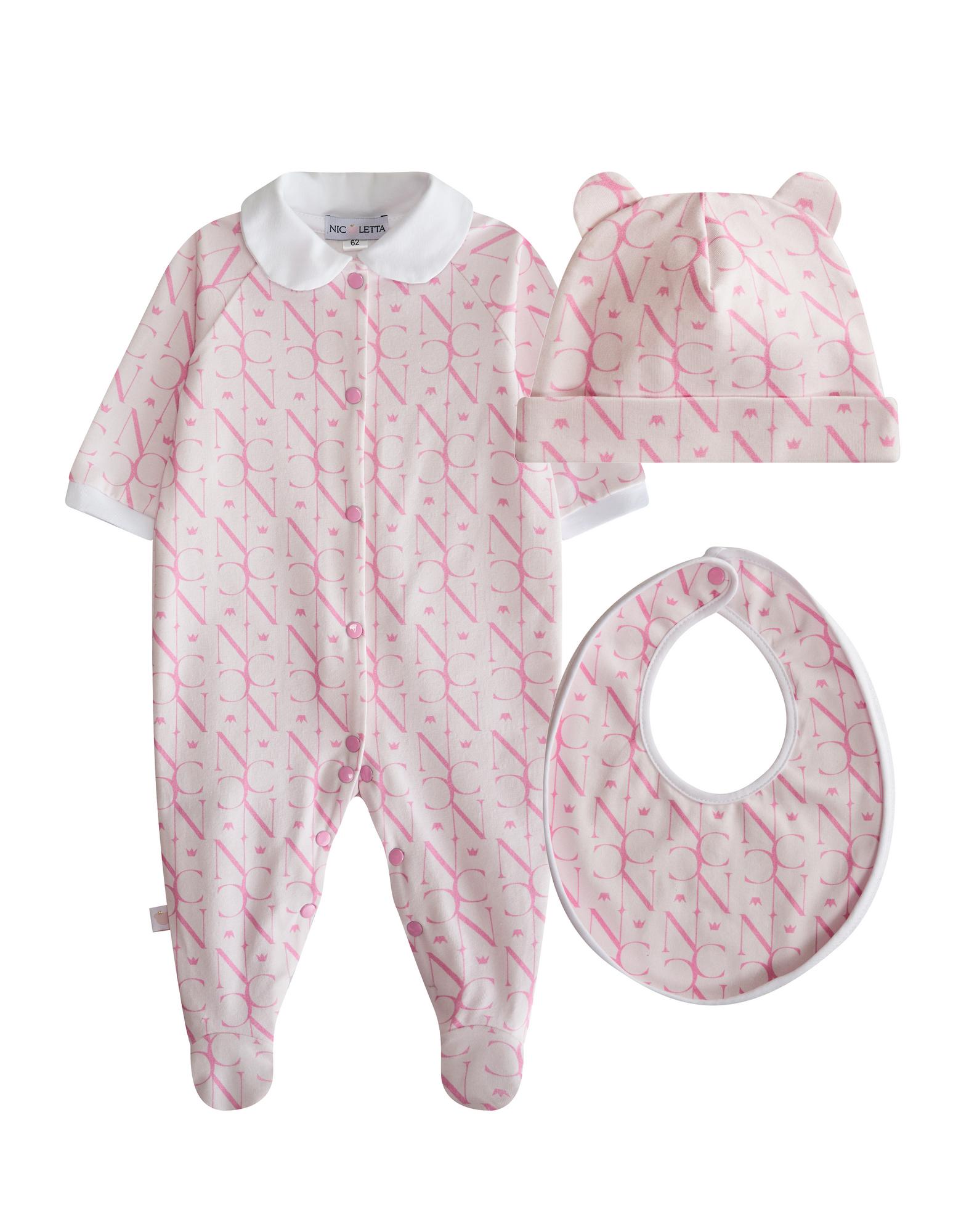 Комплект из трех предметов «NicLetta», розовые буквы