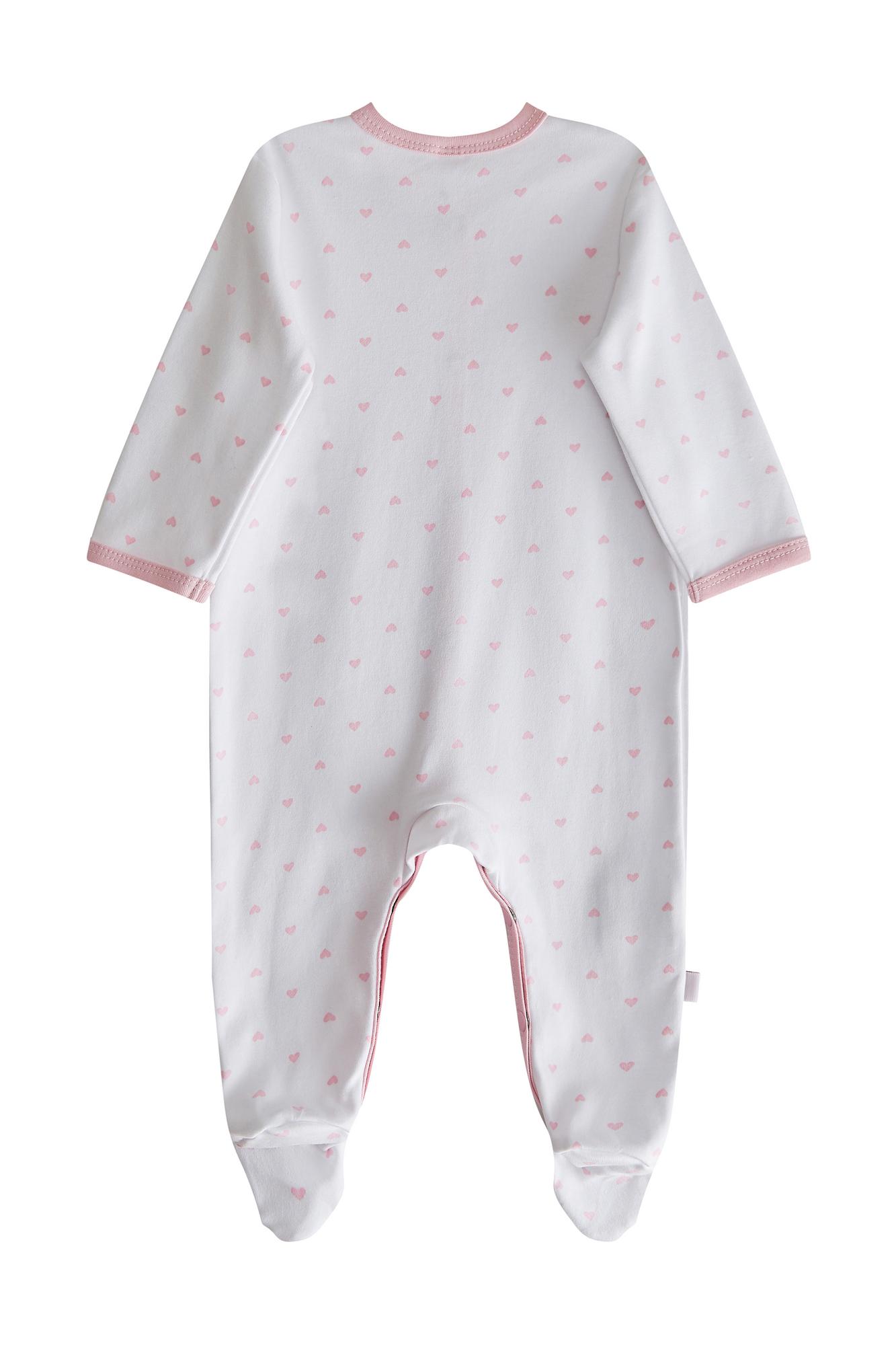Комбинезон-слип с ножками «Розовые сердечко»