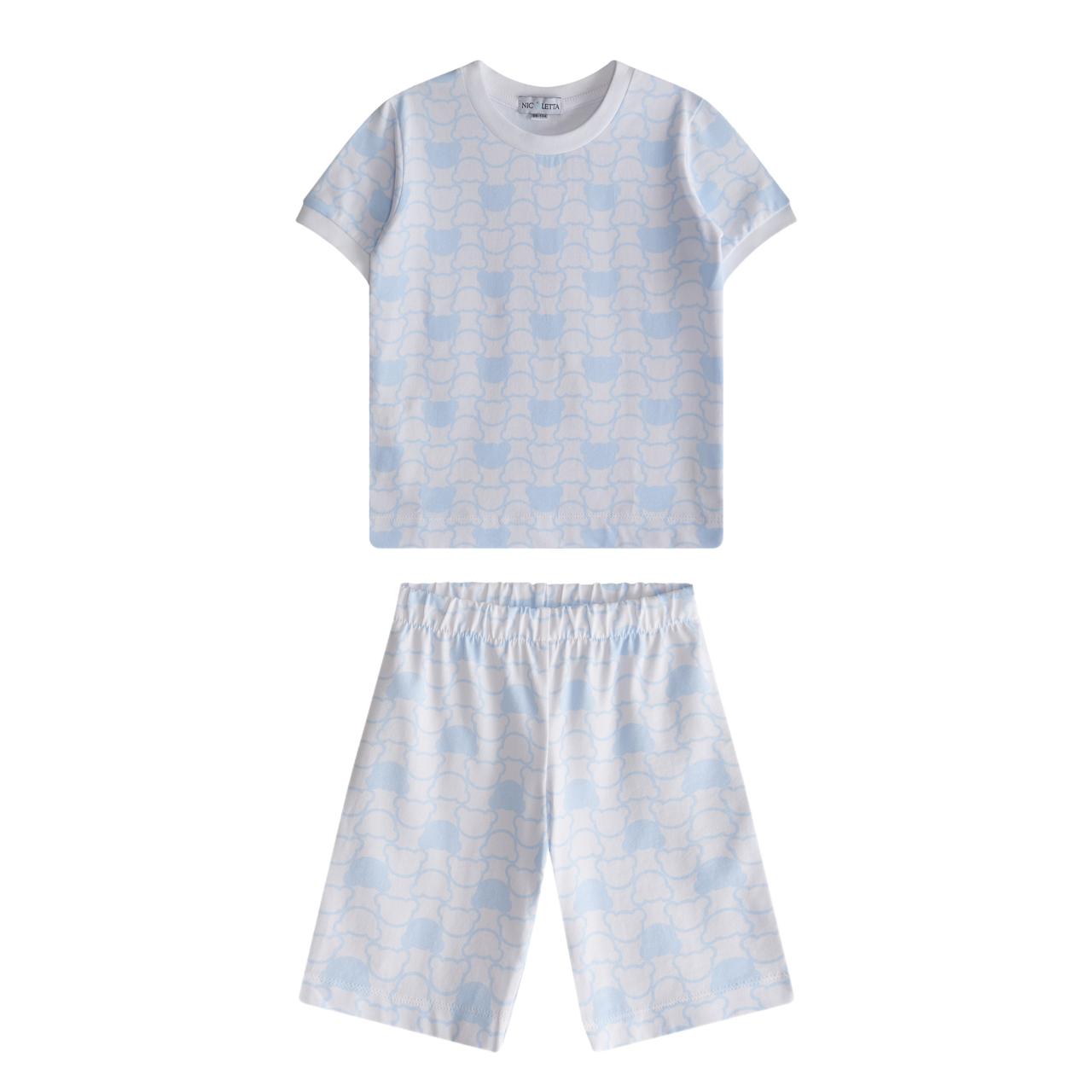 Пижама «Тедди» (футболка и шорты) голубая