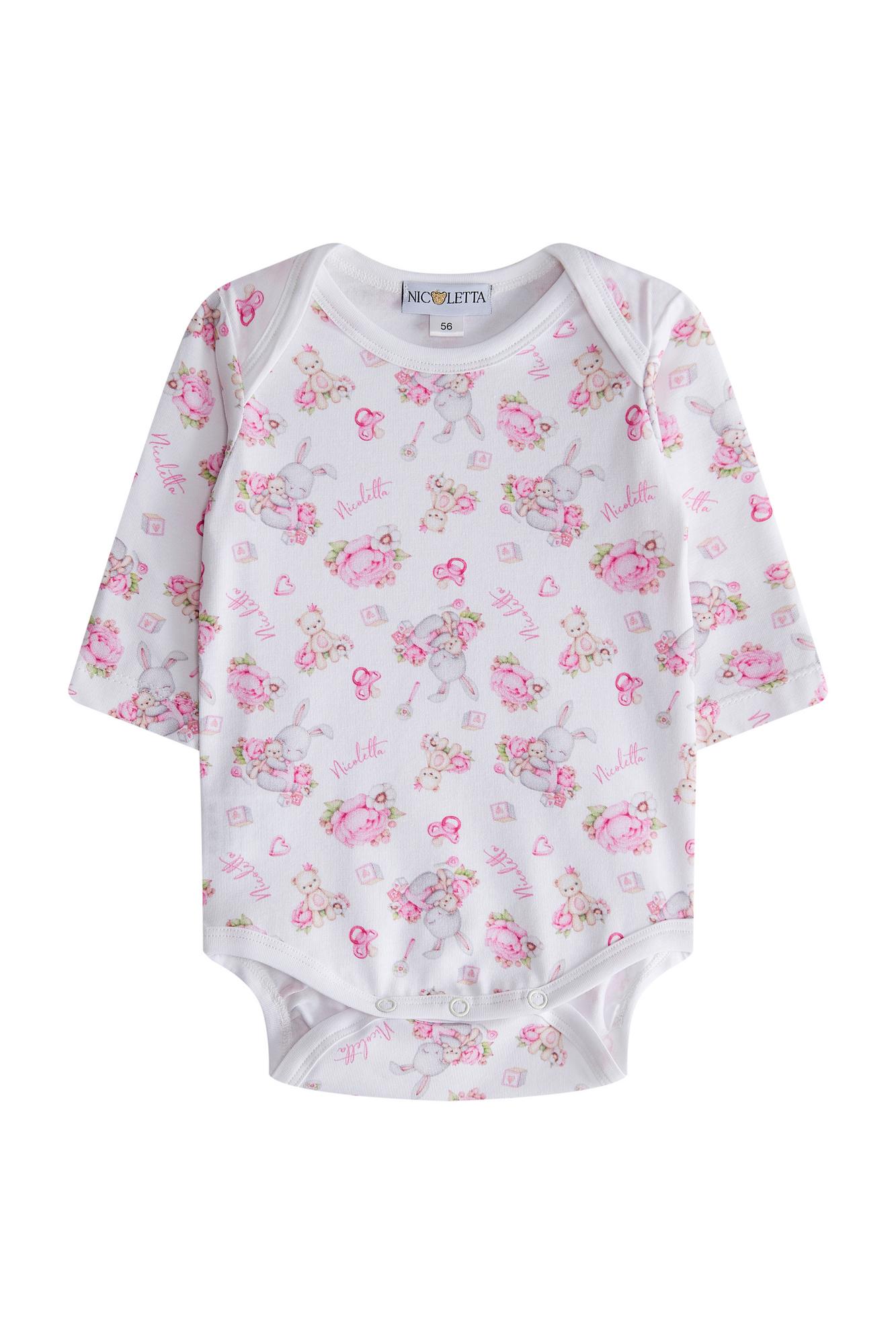 Боди-лонгслив «Серый зайка с мишкой»