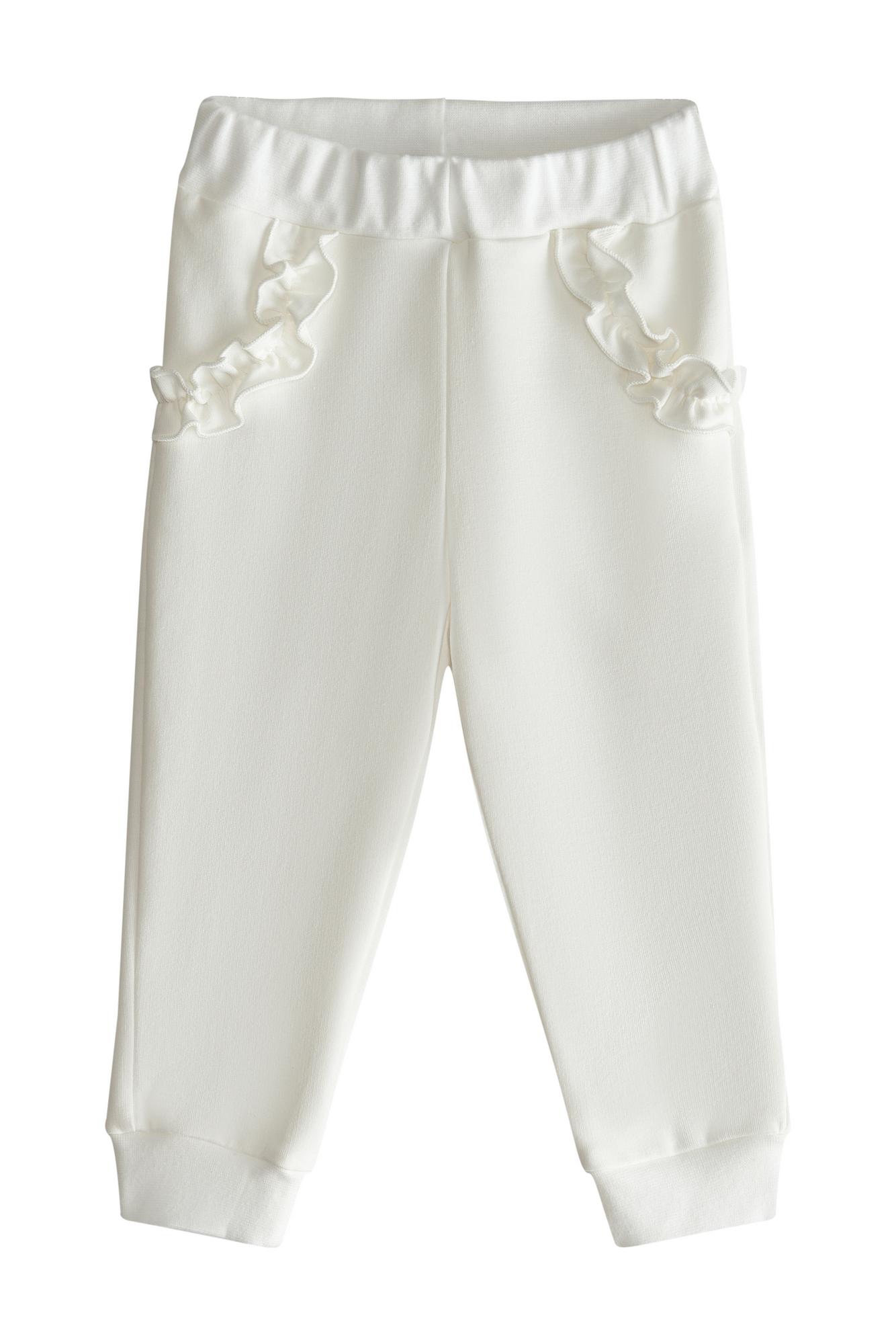 Джоггеры с декоративными карманами, белые