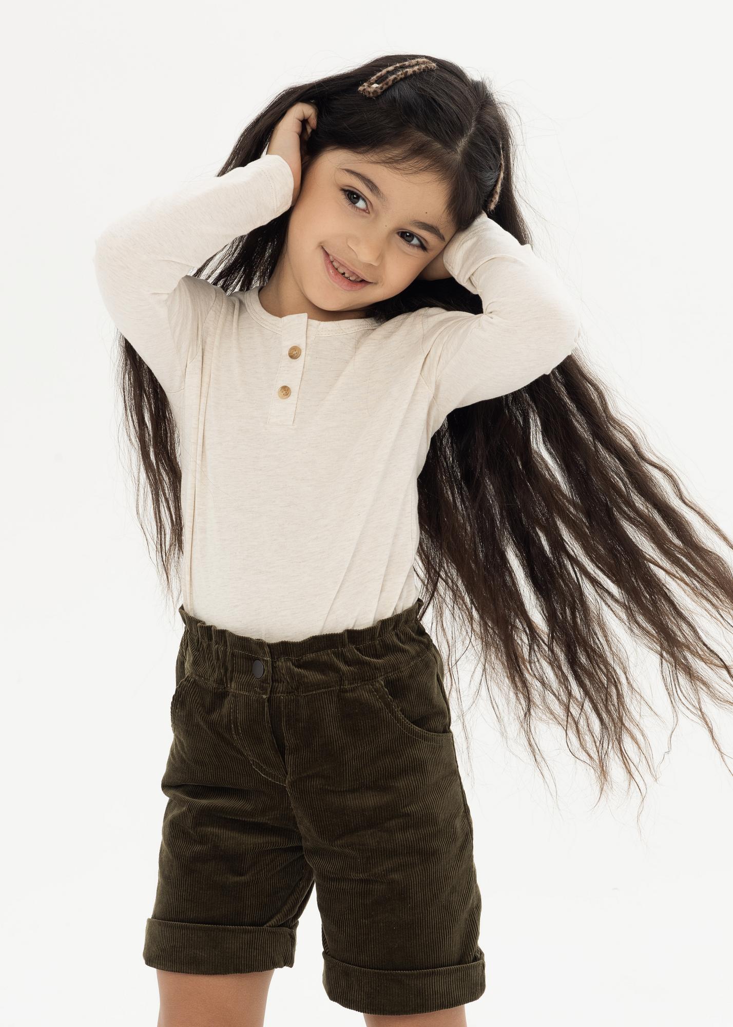 Лонгслив с планкой "Бежевый меланж"