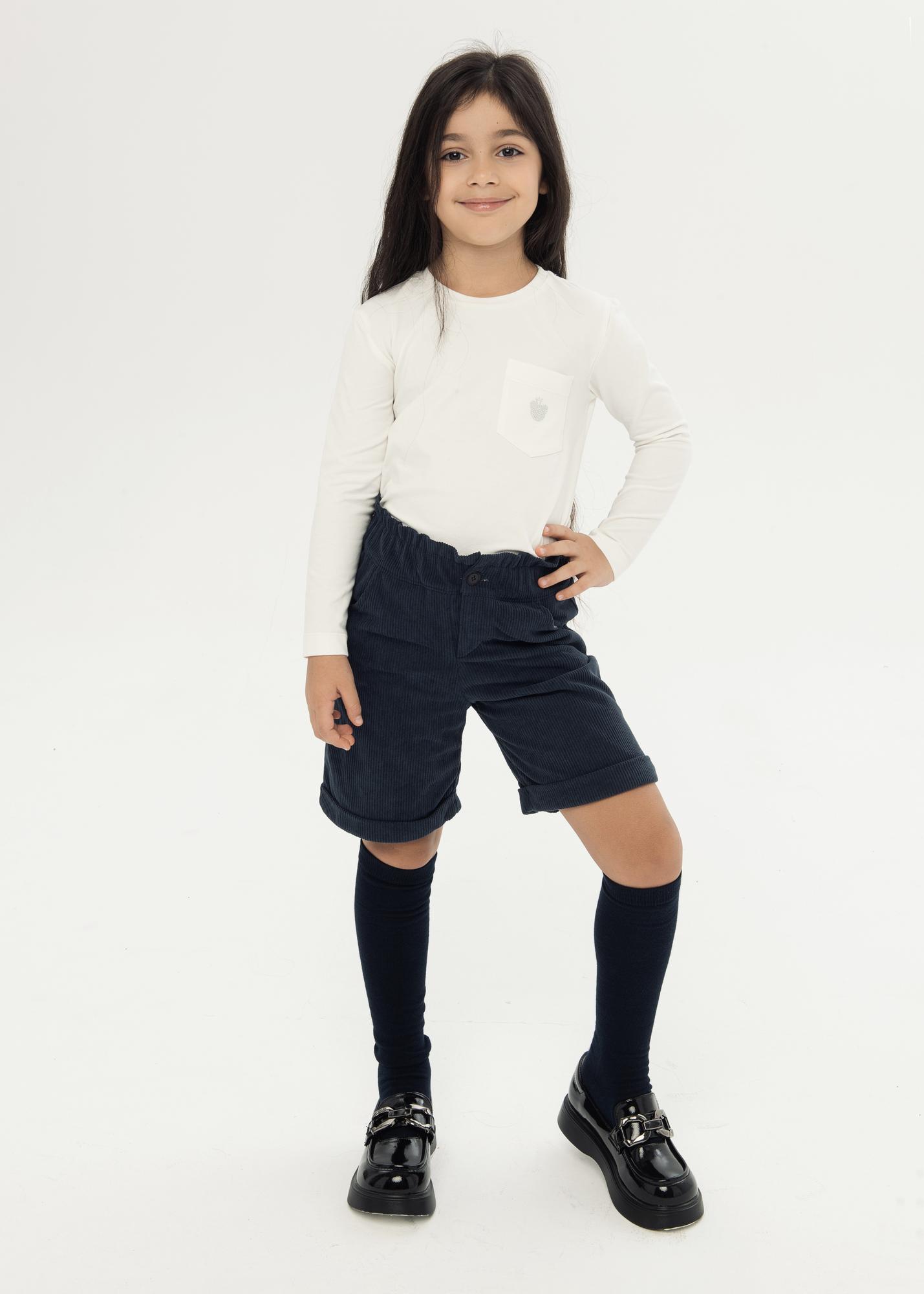 Шорты вельветовые для девочки, синие