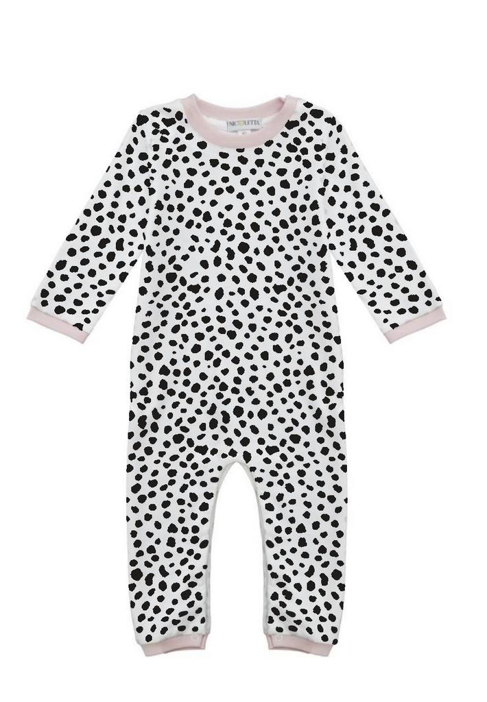 Слип с открытыми ножками «Черные камушки», с розовым кантом