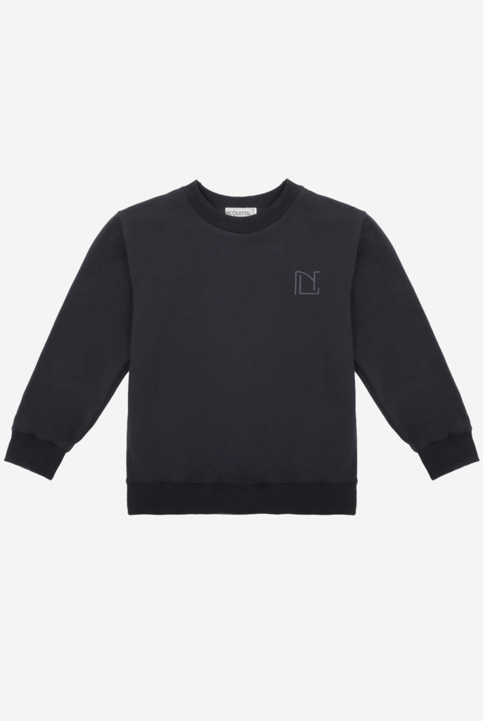 Лонгслив для мальчика с вышивкой «NL», серый