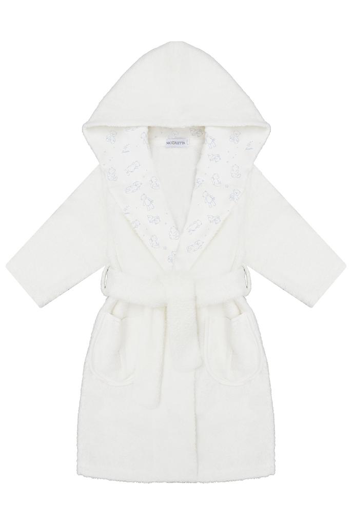 Халат для мальчика «Голубые мишки», белый