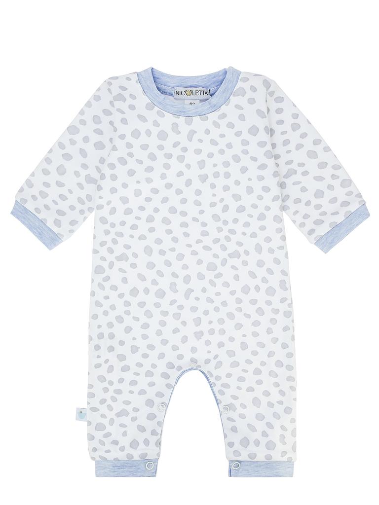 Слип без ножек «Серые камушки» с голубым кантом