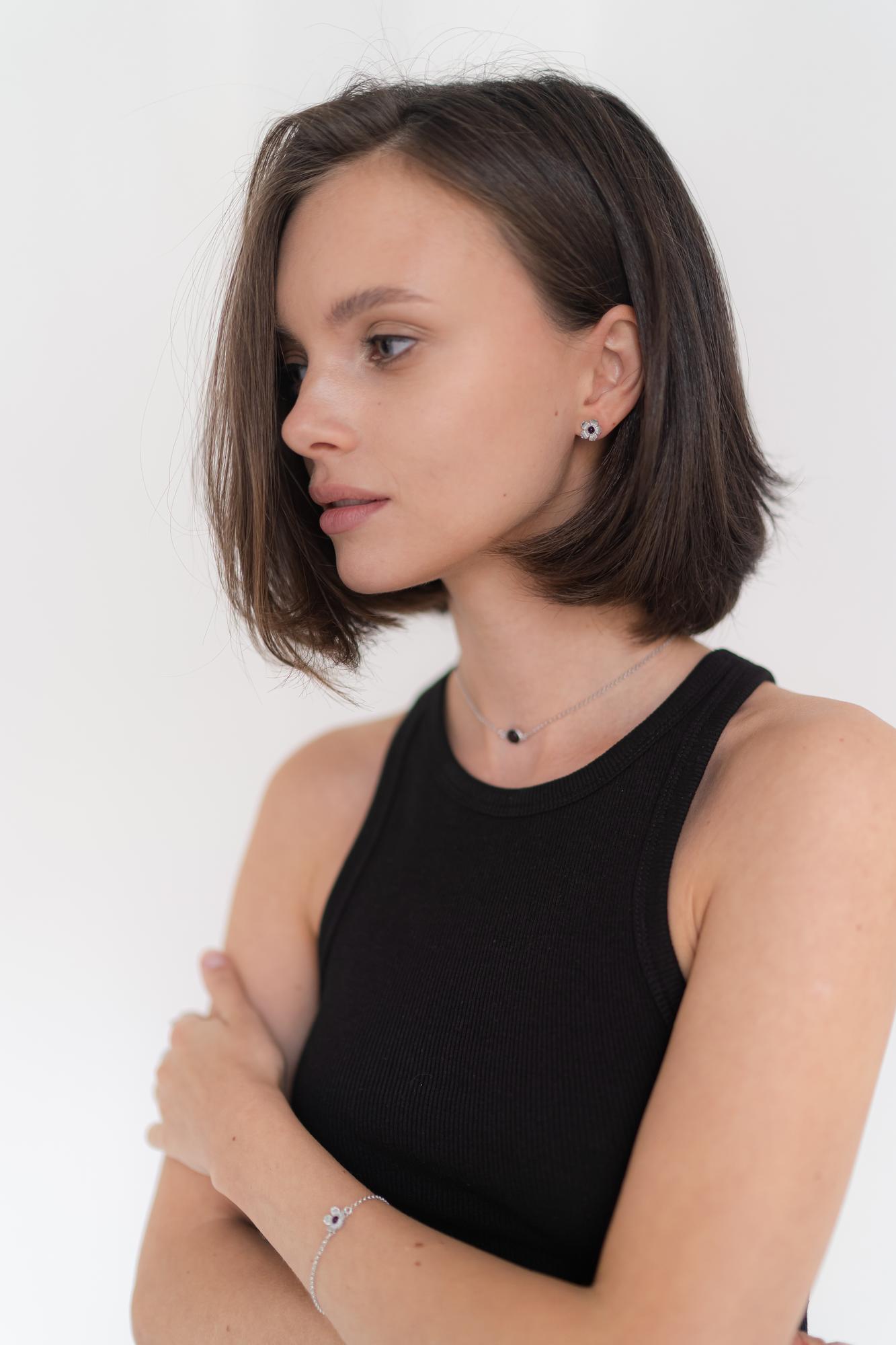 Пусеты E20005RV с натуральным янтарем