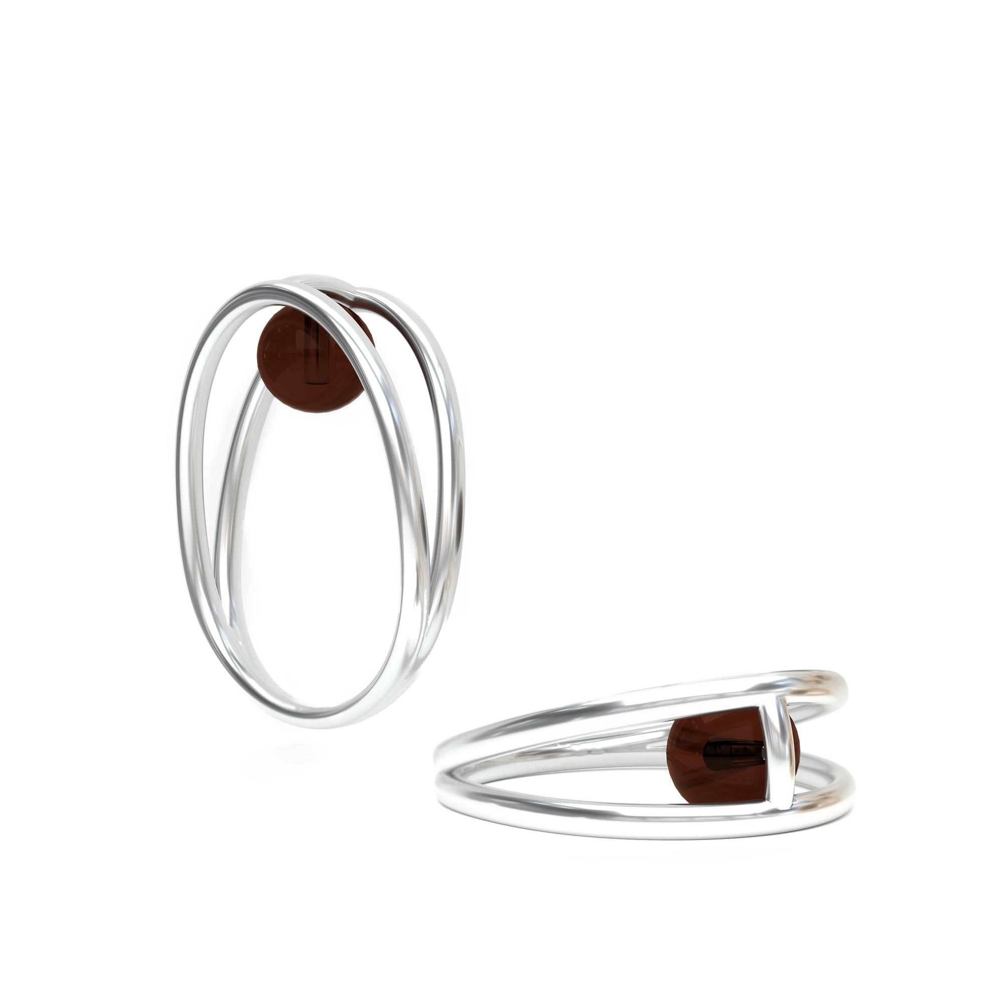 Кольцо с натуральным янтарем R10006RV