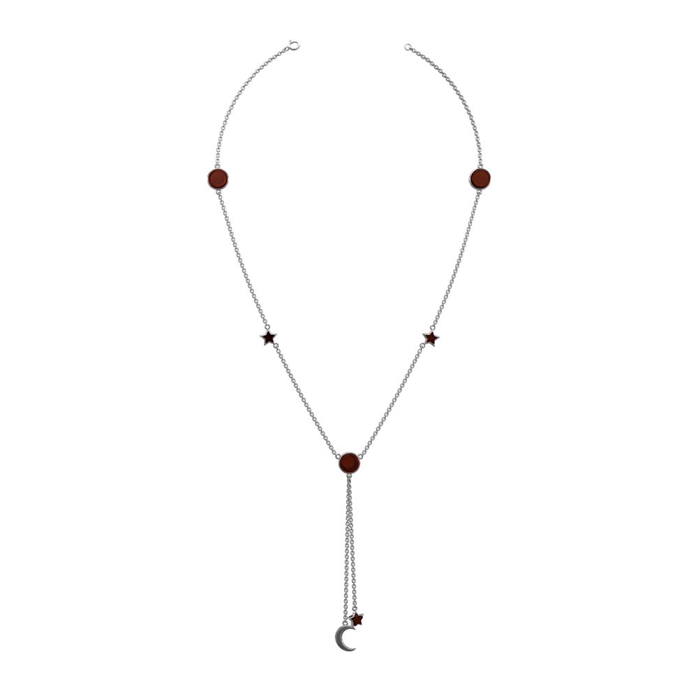 Колье с натуральным янтарем N10011RV