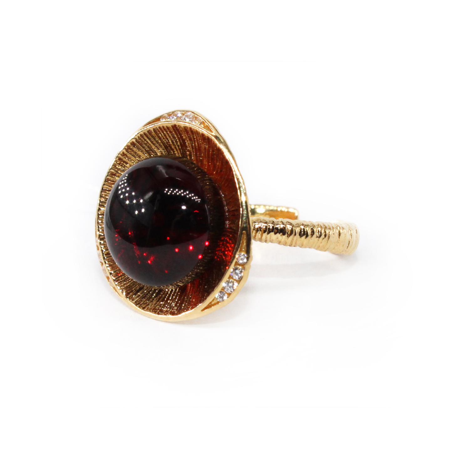 Кольцо с натуральным янтарем R3531ZK