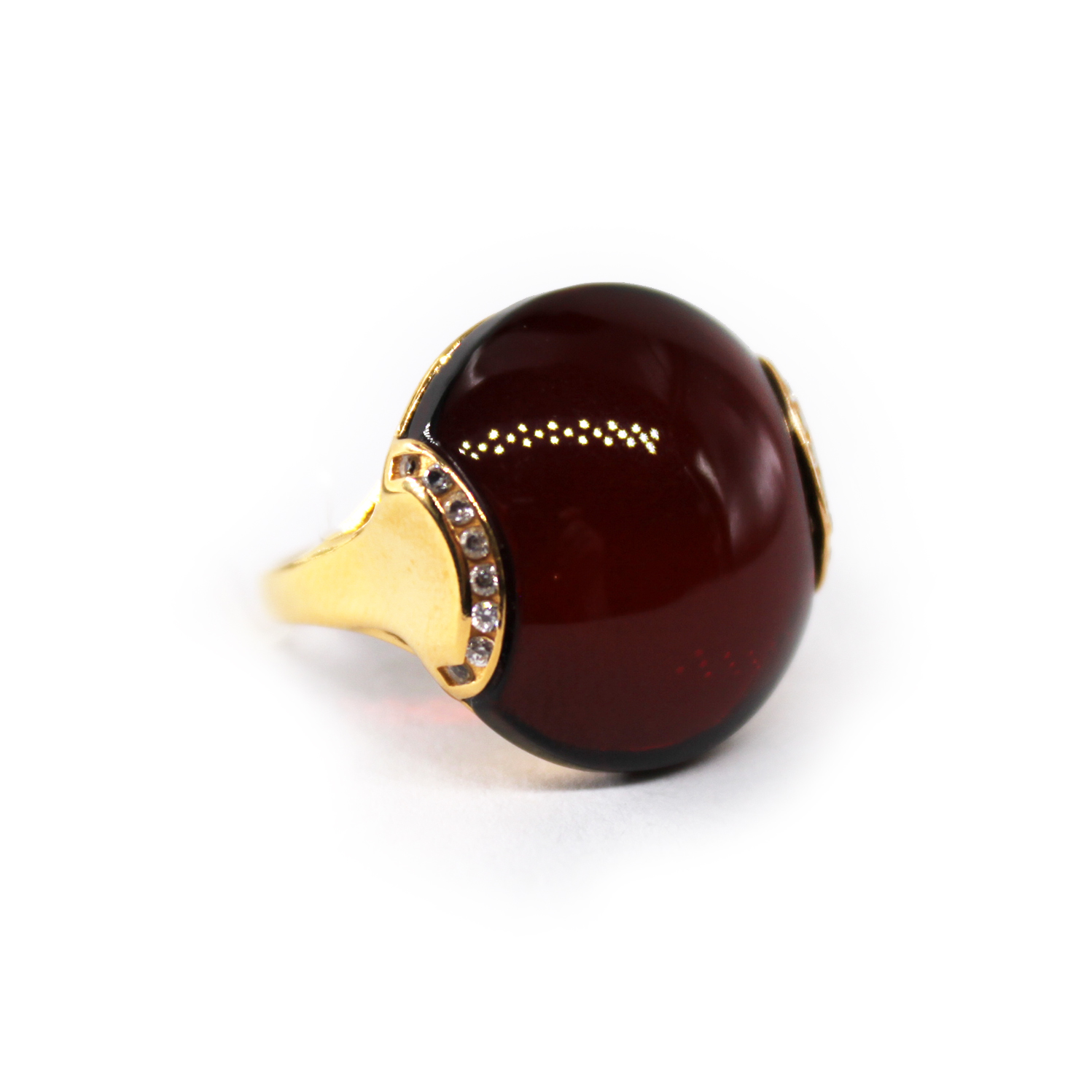 Кольцо с натуральным янтарем R3292ZV