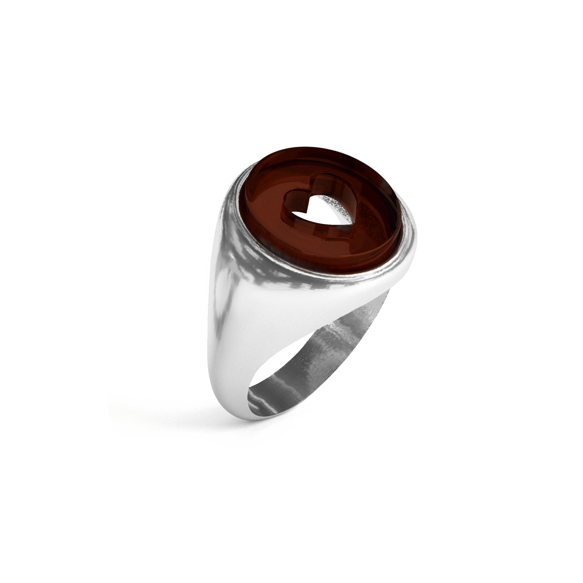 Кольцо с натуральным янтарем R9230RV