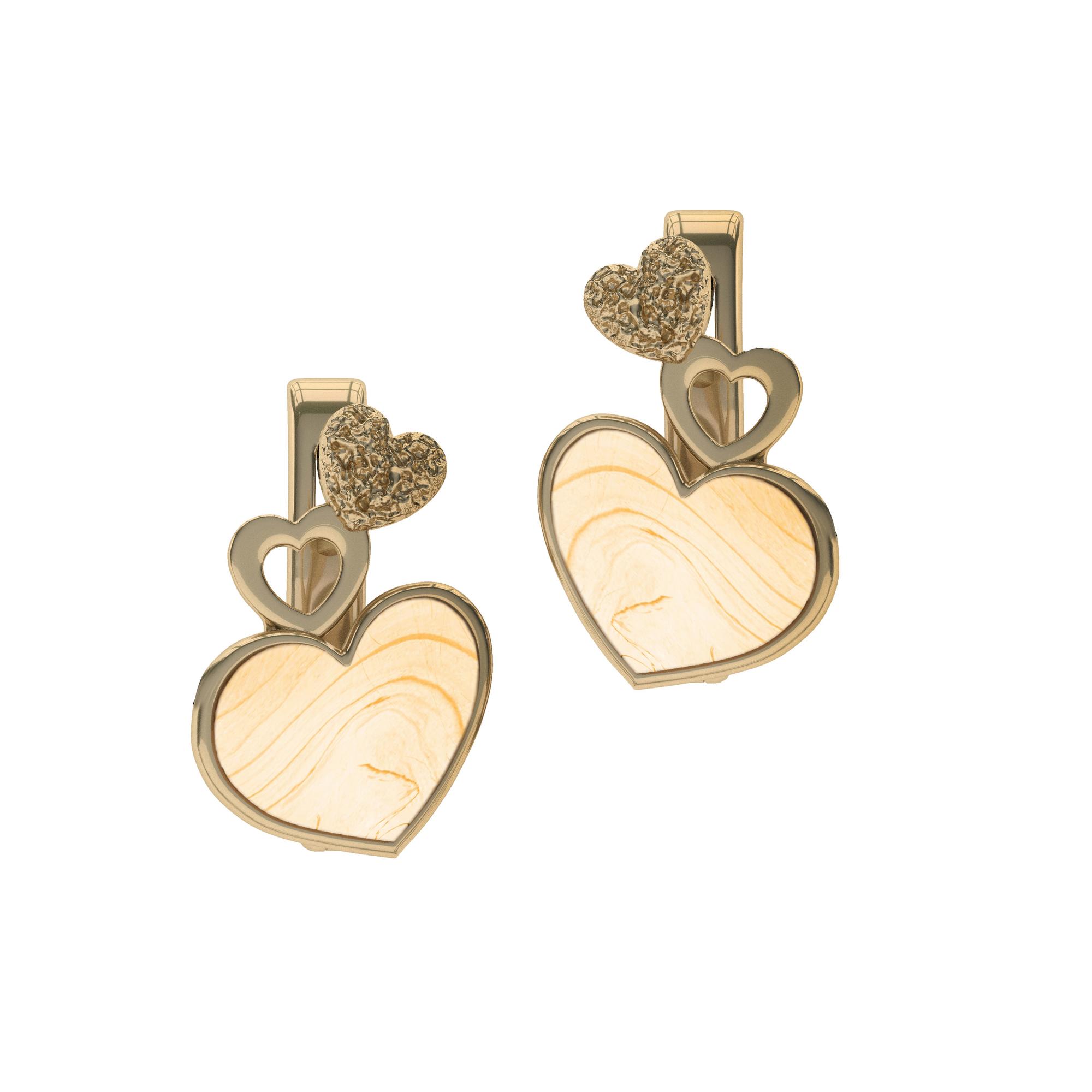 Серьги с натуральным молочным янтарем