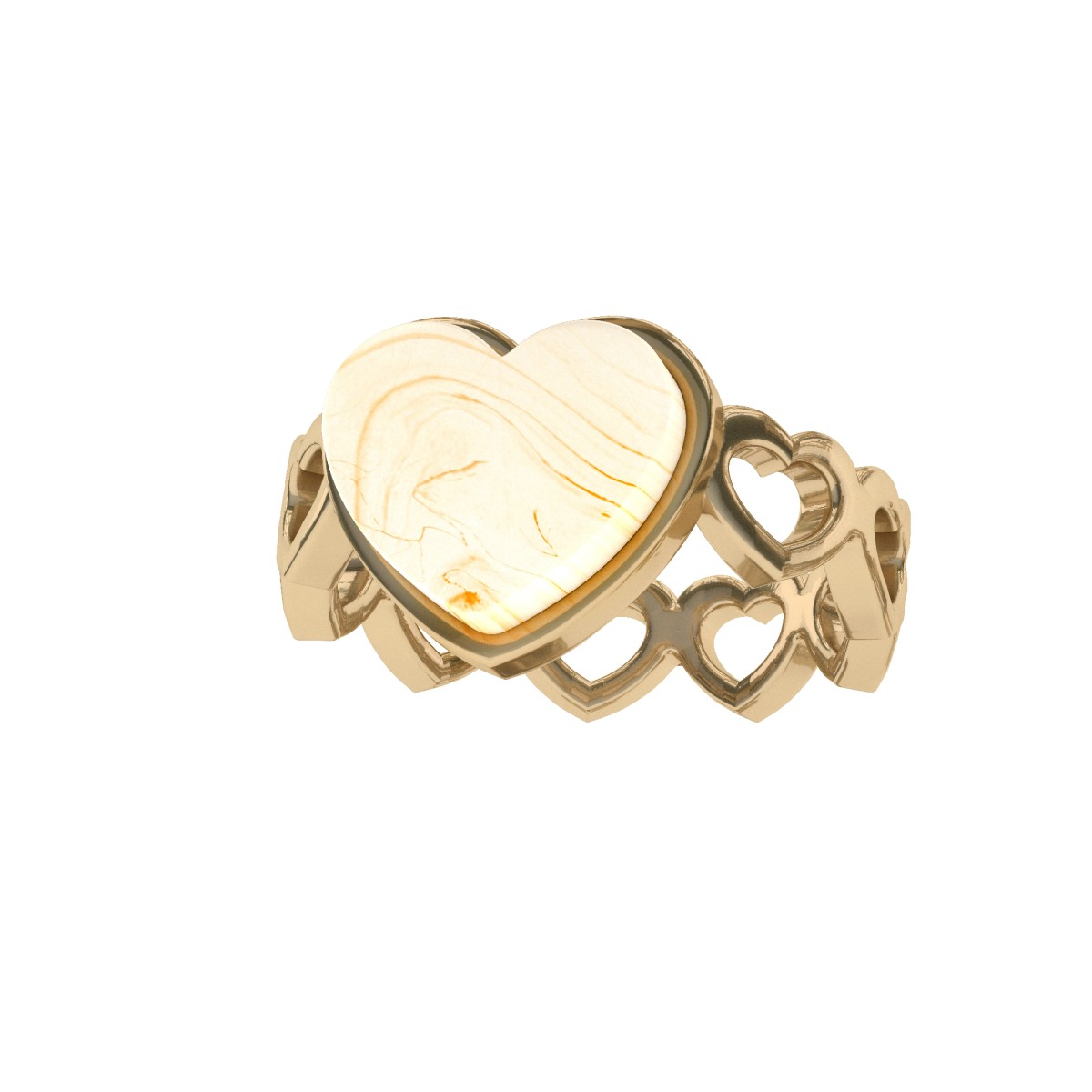 Кольцо с натуральным янтарем R9202ZM