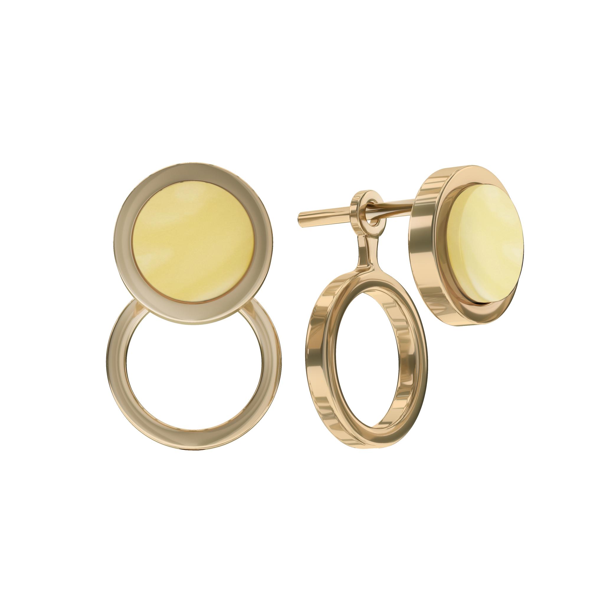 Серьги с натуральным молочным янтарем