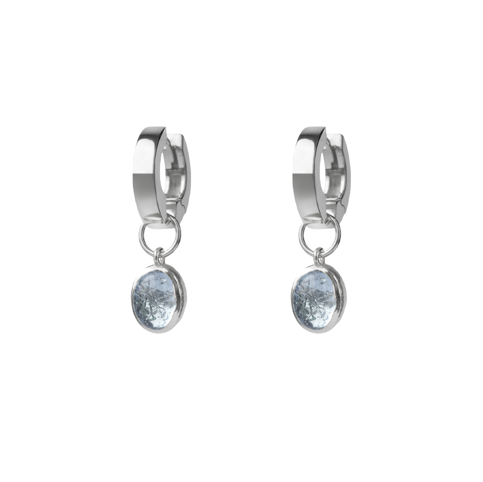 Подвесы на серьги с голубым топазом