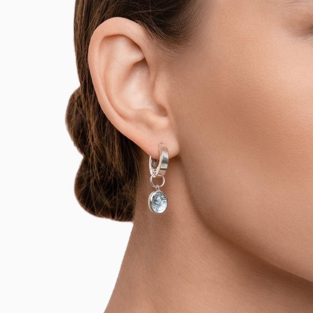 Подвесы на серьги с голубым топазом