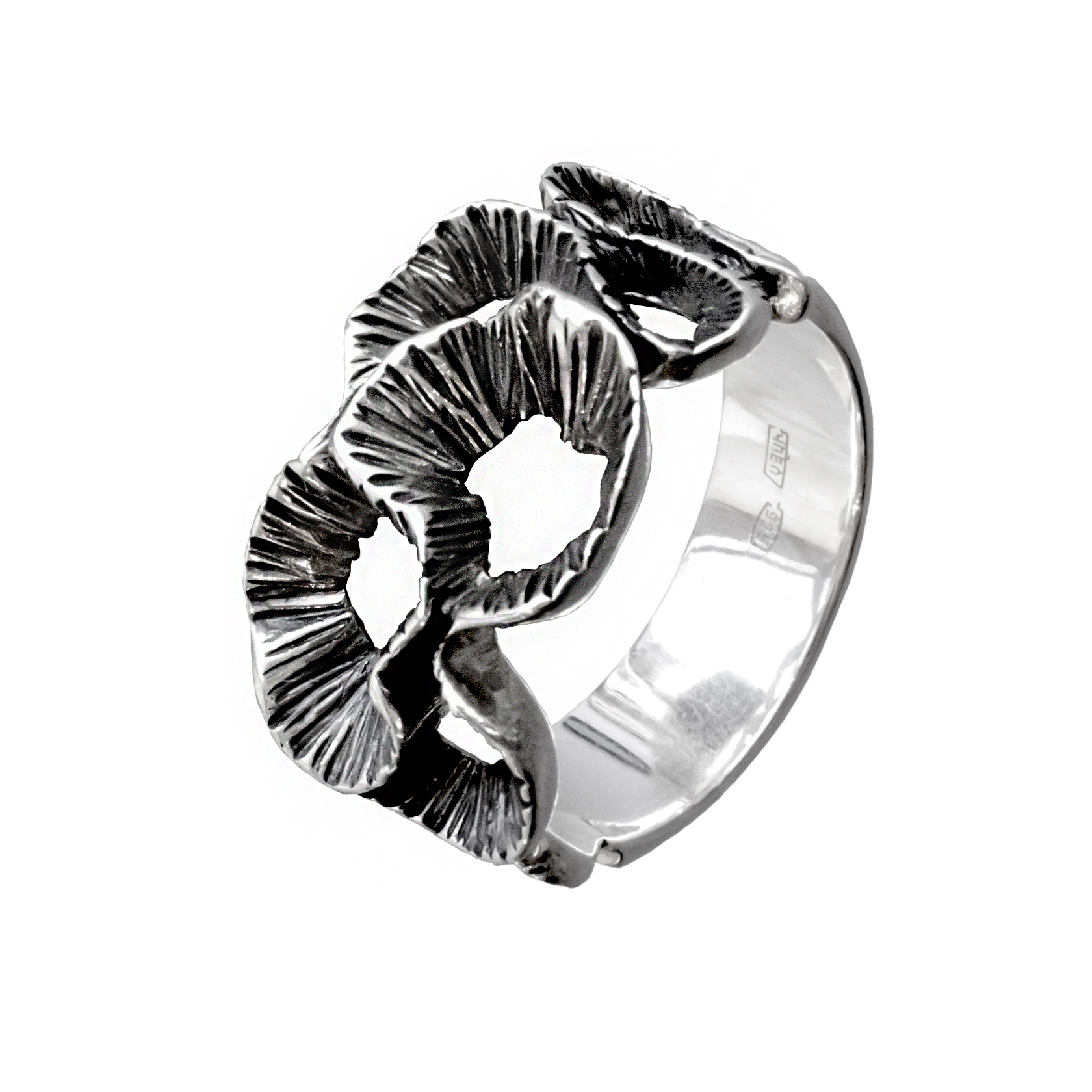 Кольцо Коралл с чернением