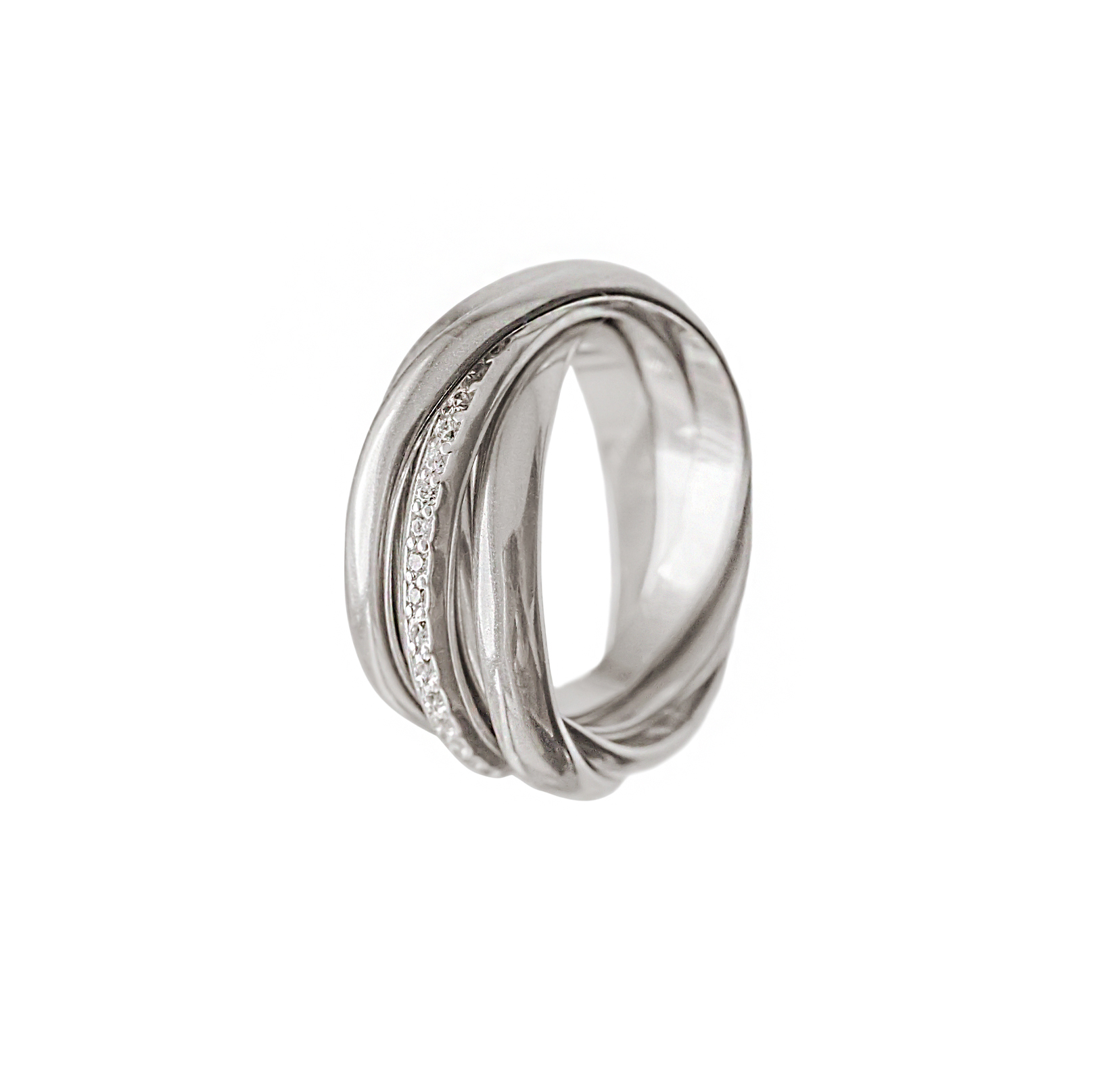 Кольцо 5-в-1 с фианитами