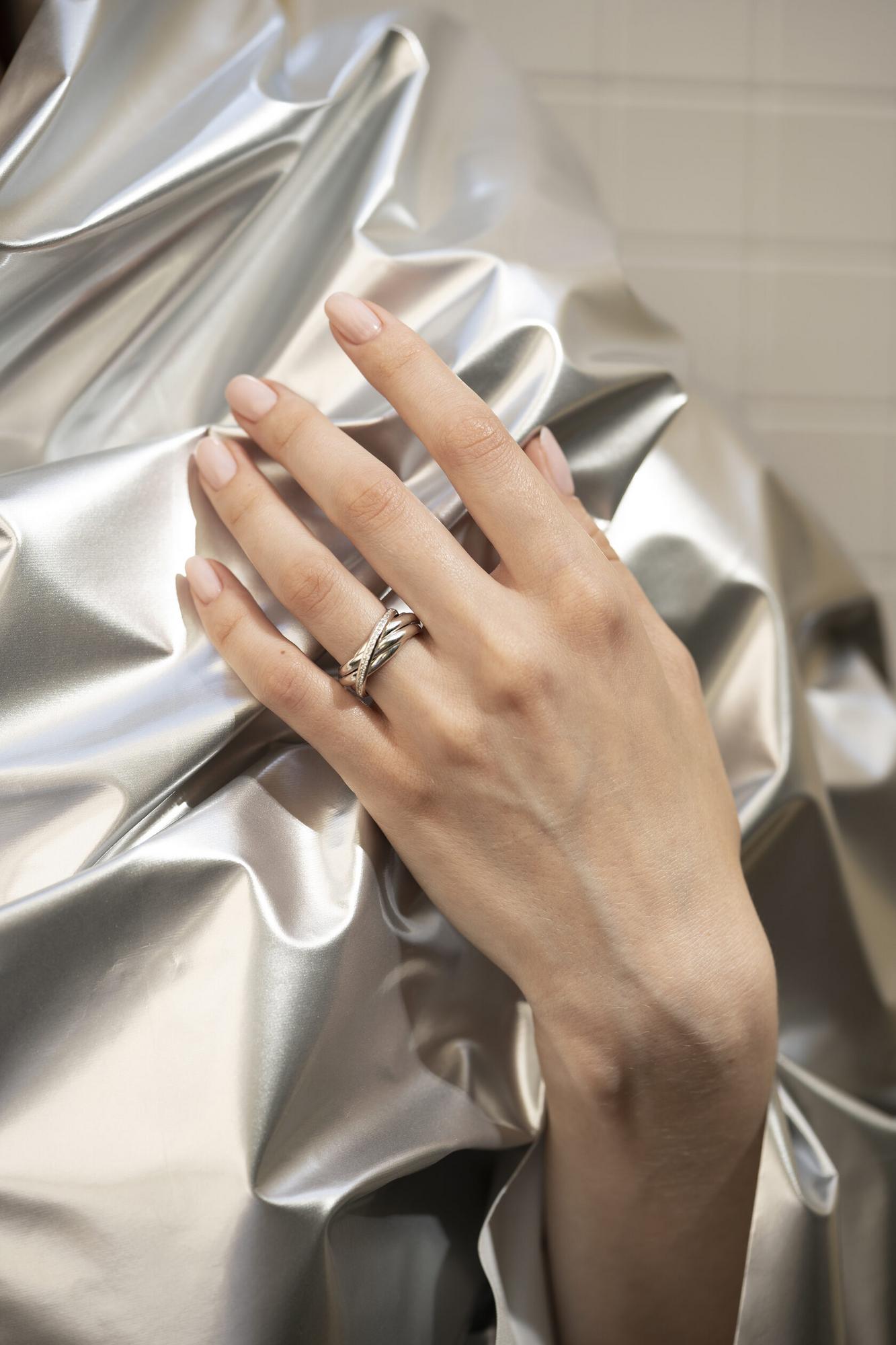 Кольцо 5-в-1 с фианитами