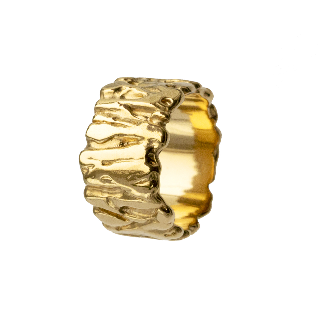 Кольцо Карамель широкое, позолота