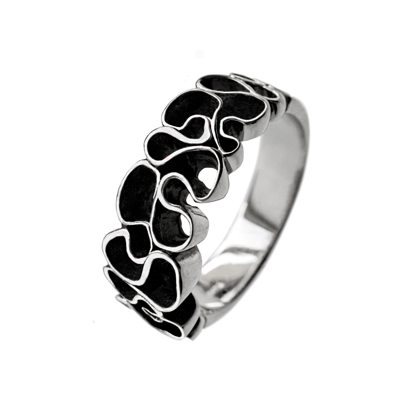 Кольцо Кружево с чернением