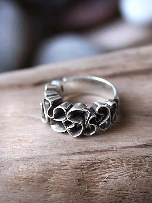 Кольцо Кружево с чернением