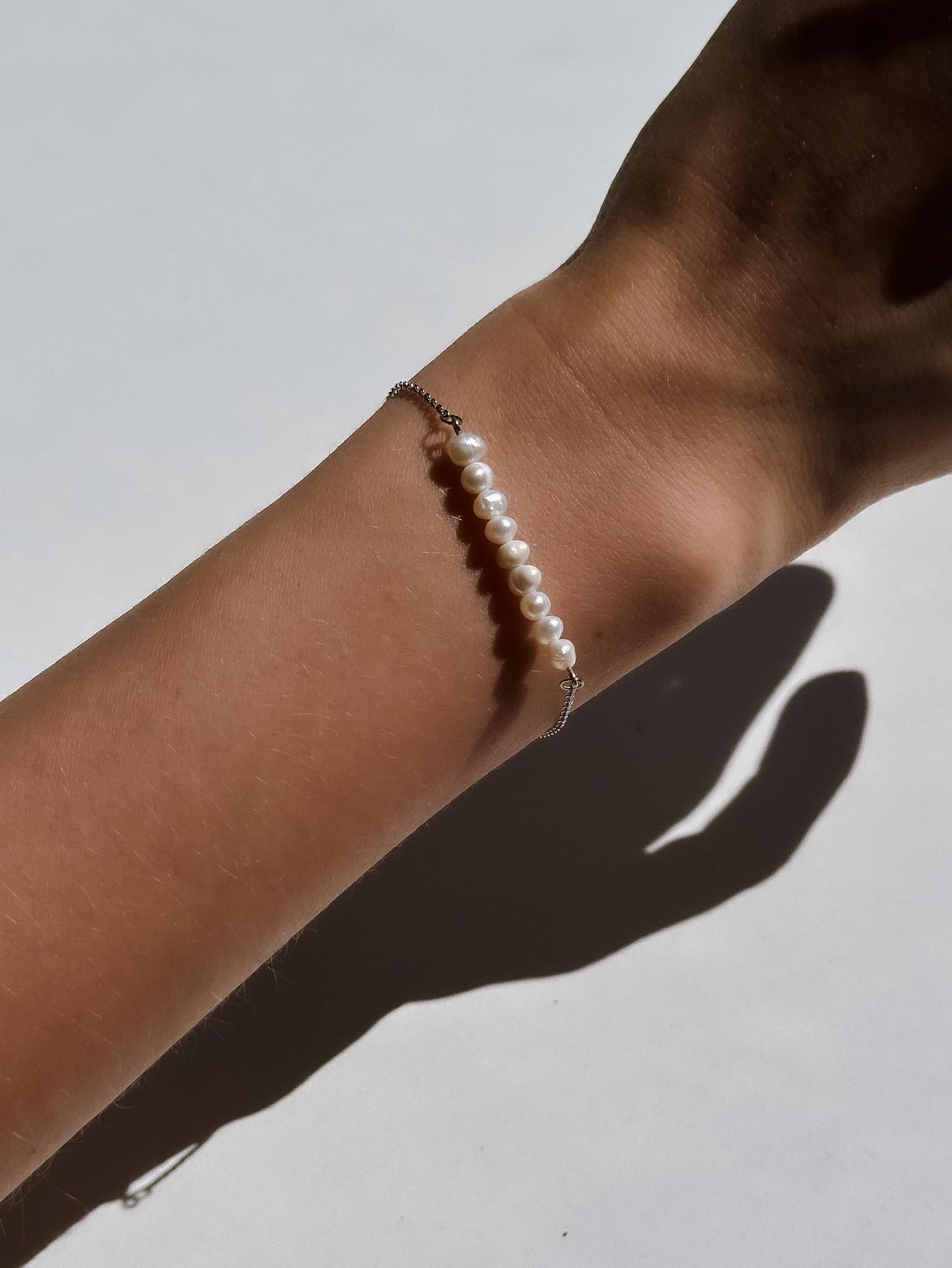 Серебряный браслет с культивированным жемчугом "Base Pearl"
